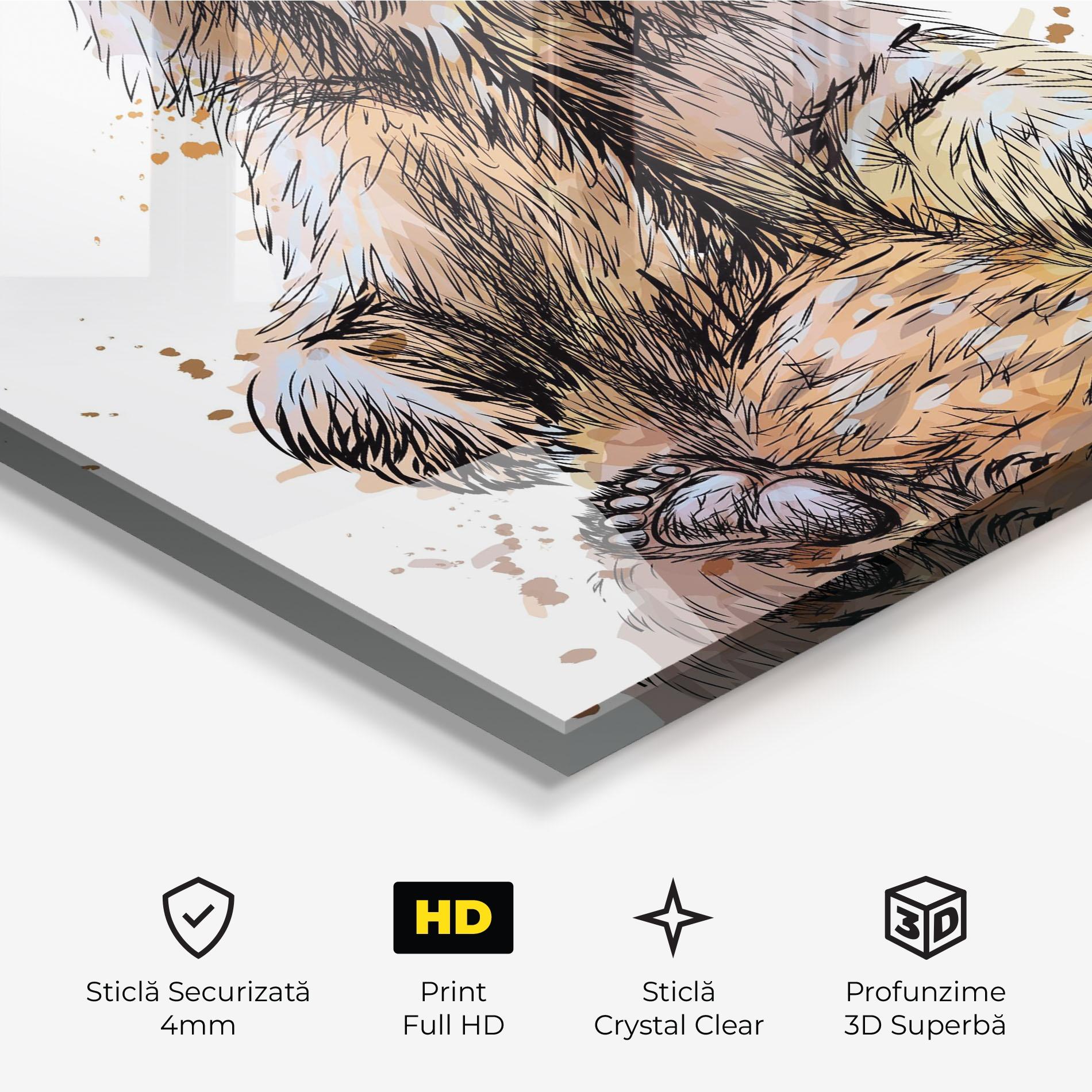 Tablou Sticla Butterfly Bear mockup 3