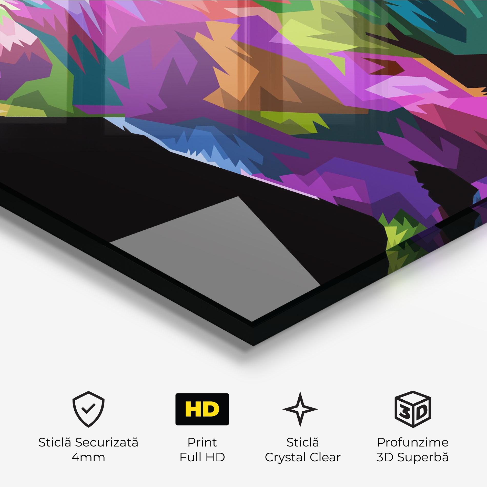 Tablou Sticla Colorful Icebear mockup 3