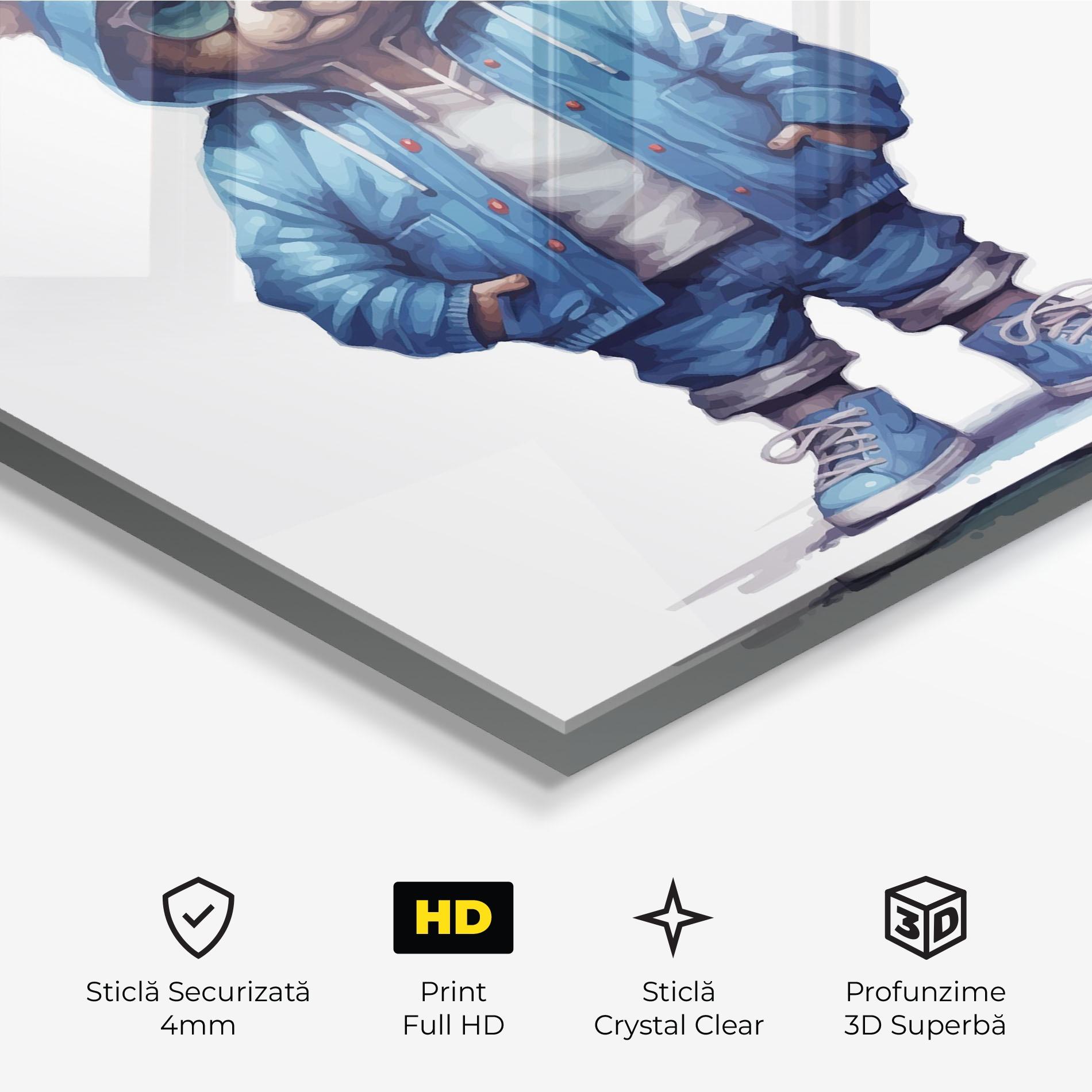Tablou Sticla Cool Bear mockup 3