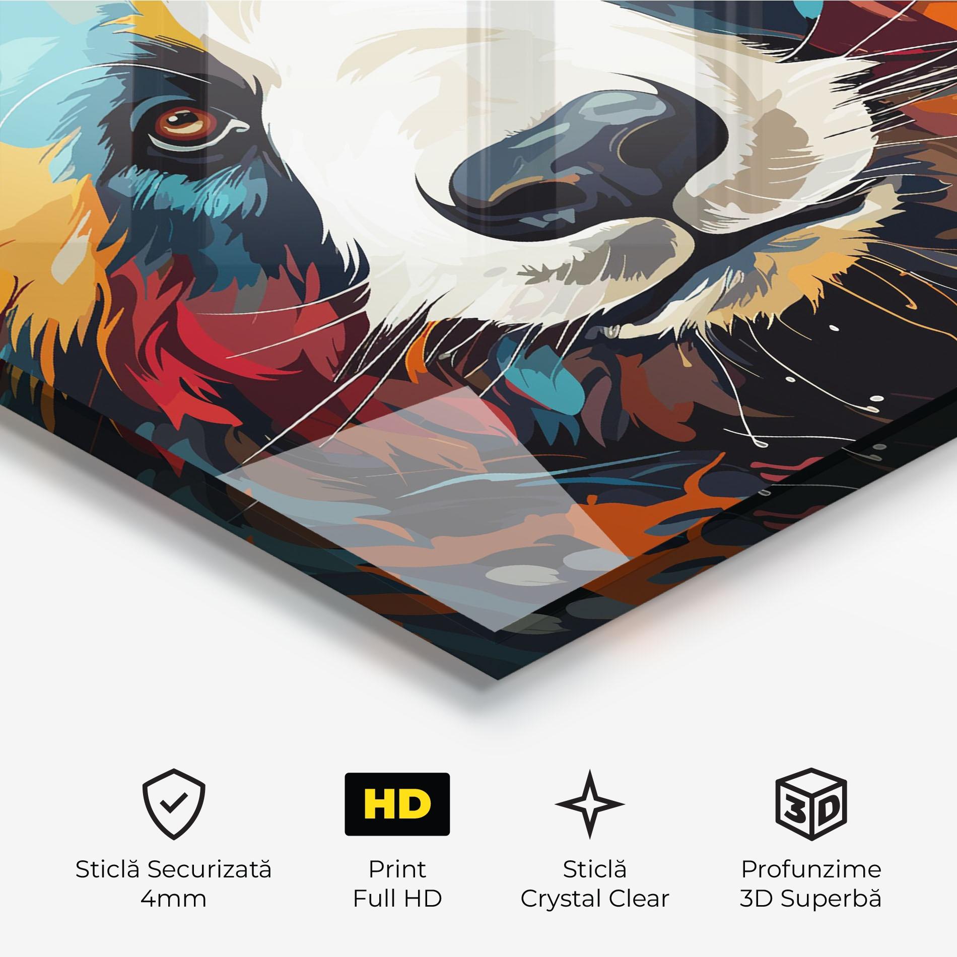 Tablou Sticla Cream Color Bear mockup 3