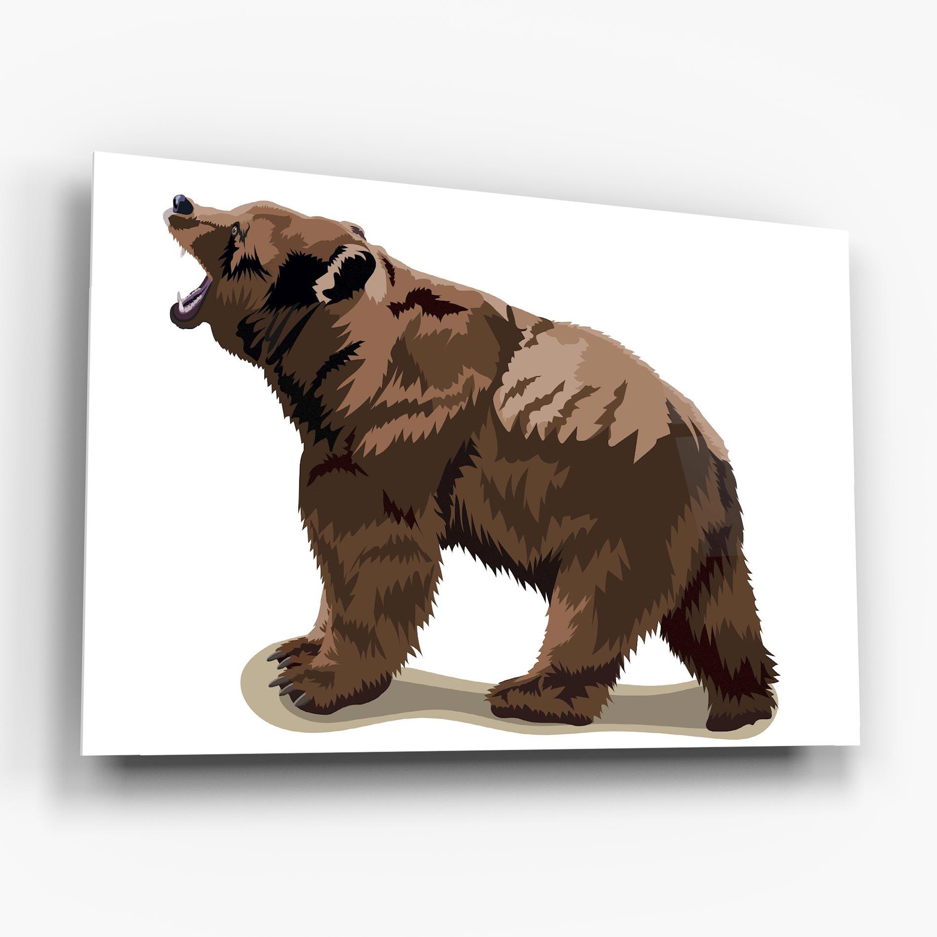 Tablou Sticla Angry Walking Bear mockup 6