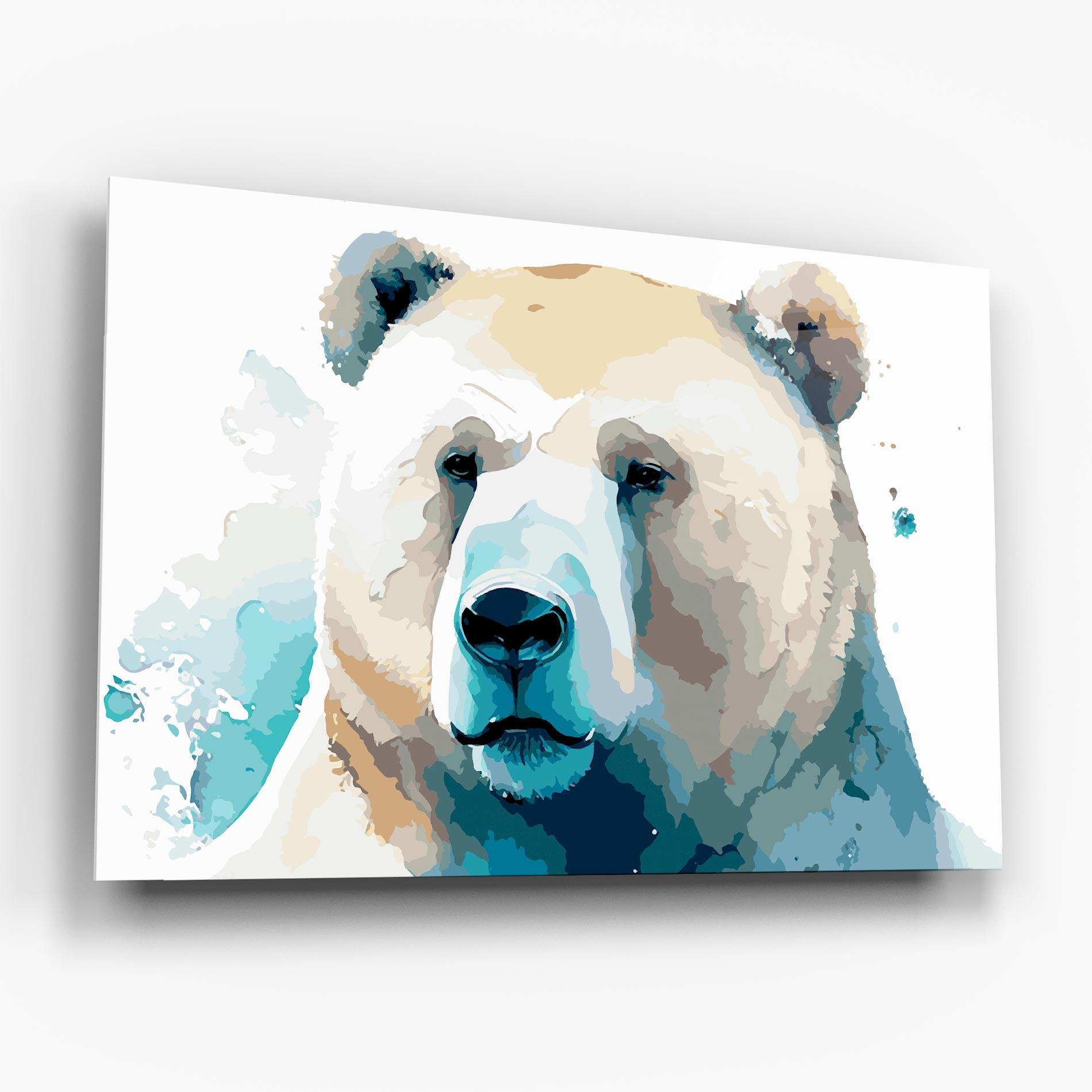 Tablou Sticla Big Watercolor Bear mockup 6