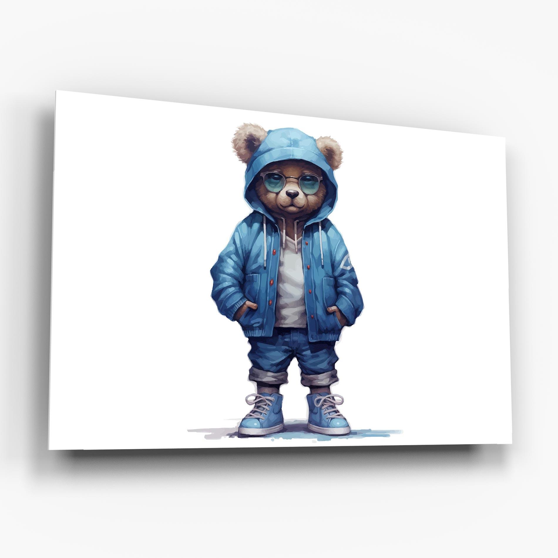 Tablou Sticla Cool Bear mockup 6