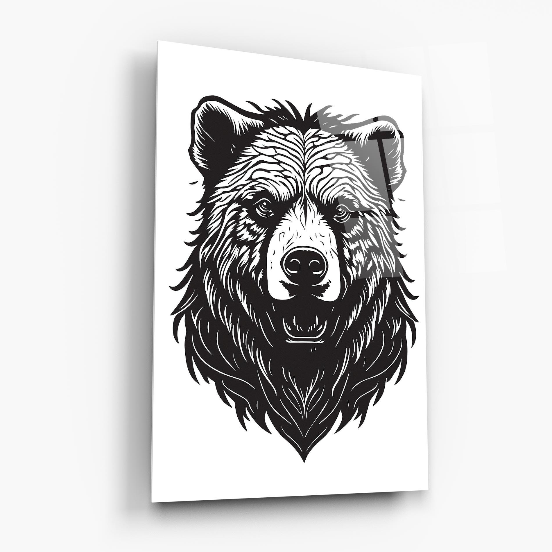 Tablou Sticla Bear Black Head mockup 6