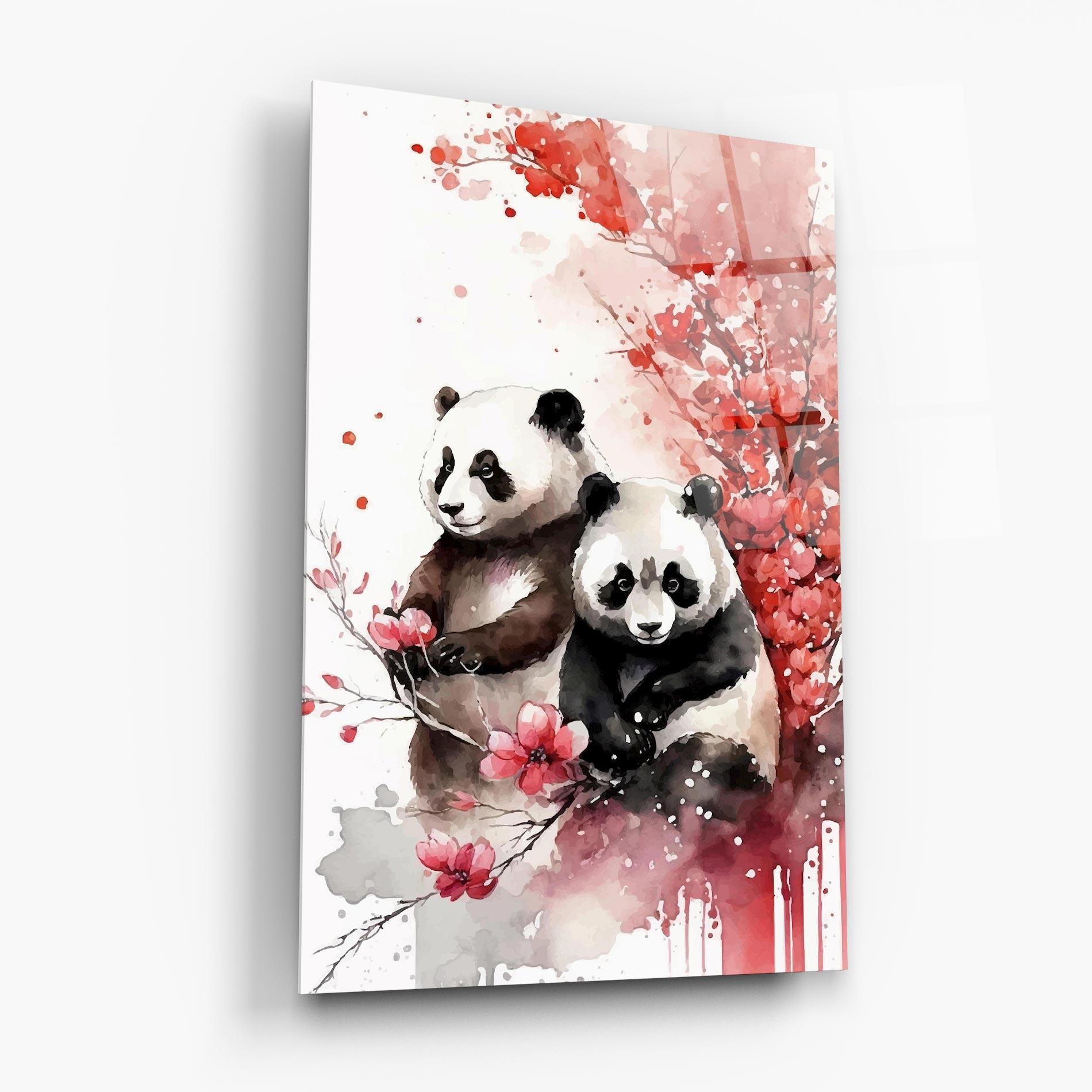 Tablou Sticla Blossom Panda mockup 6