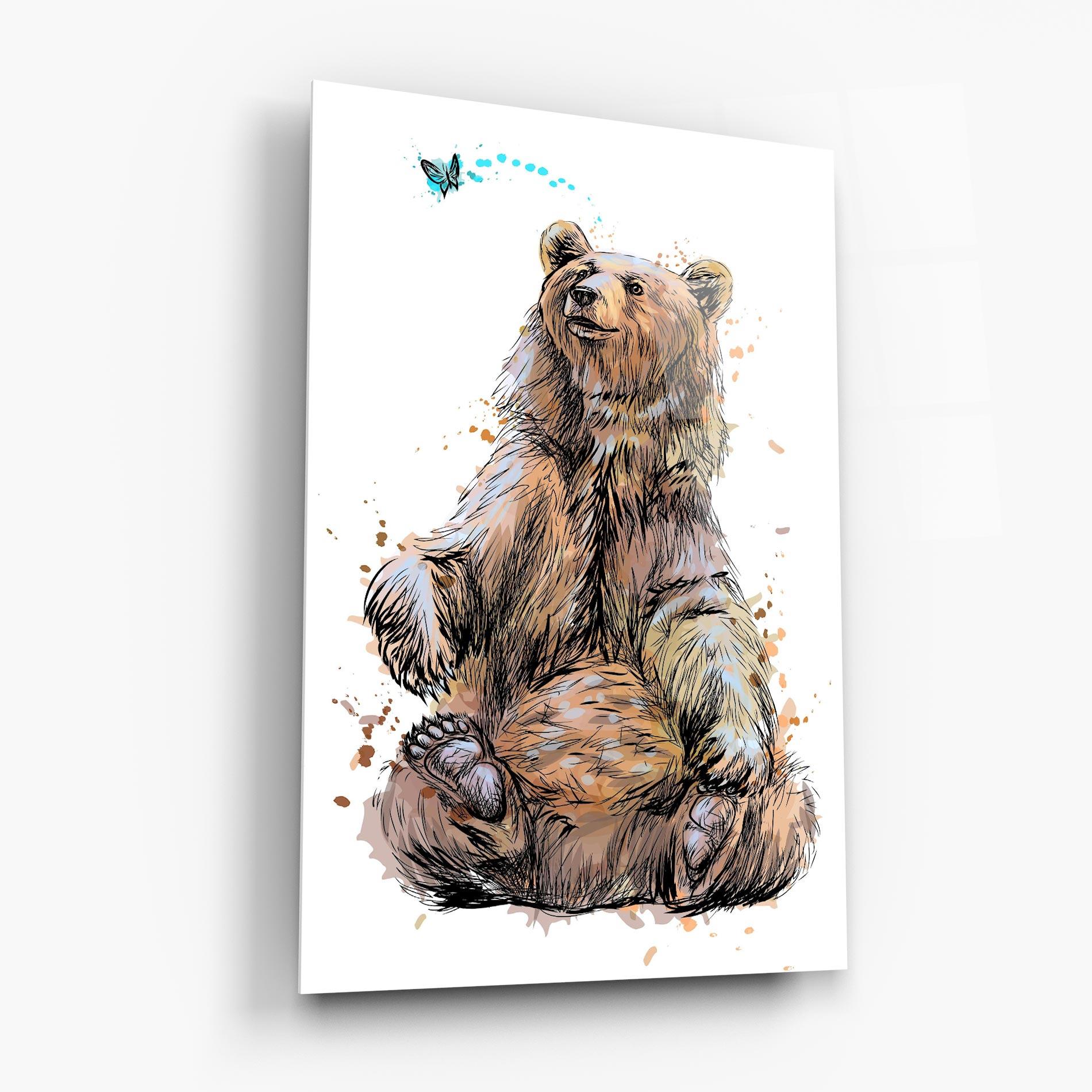 Tablou Sticla Butterfly Bear mockup 6