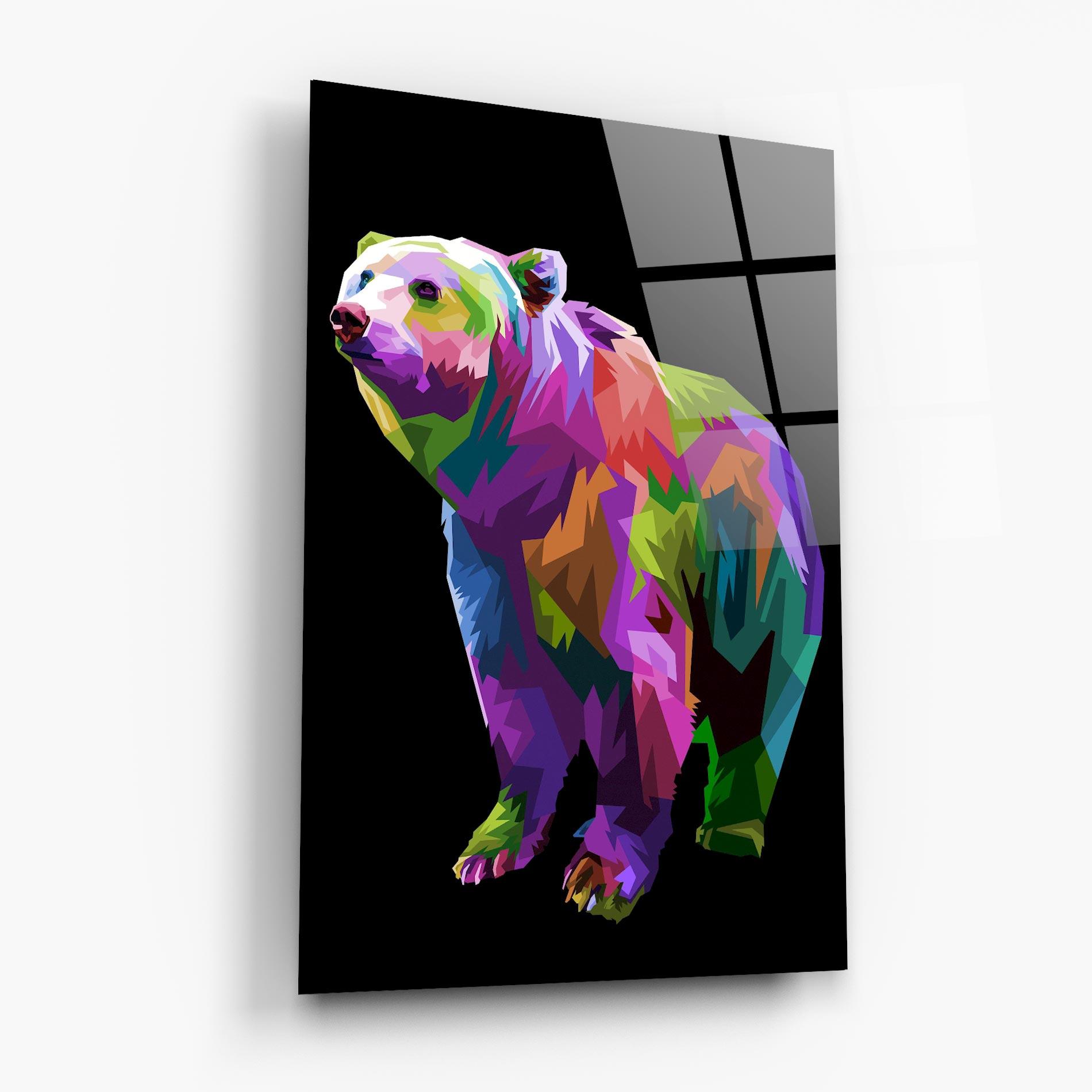 Tablou Sticla Colorful Icebear mockup 6