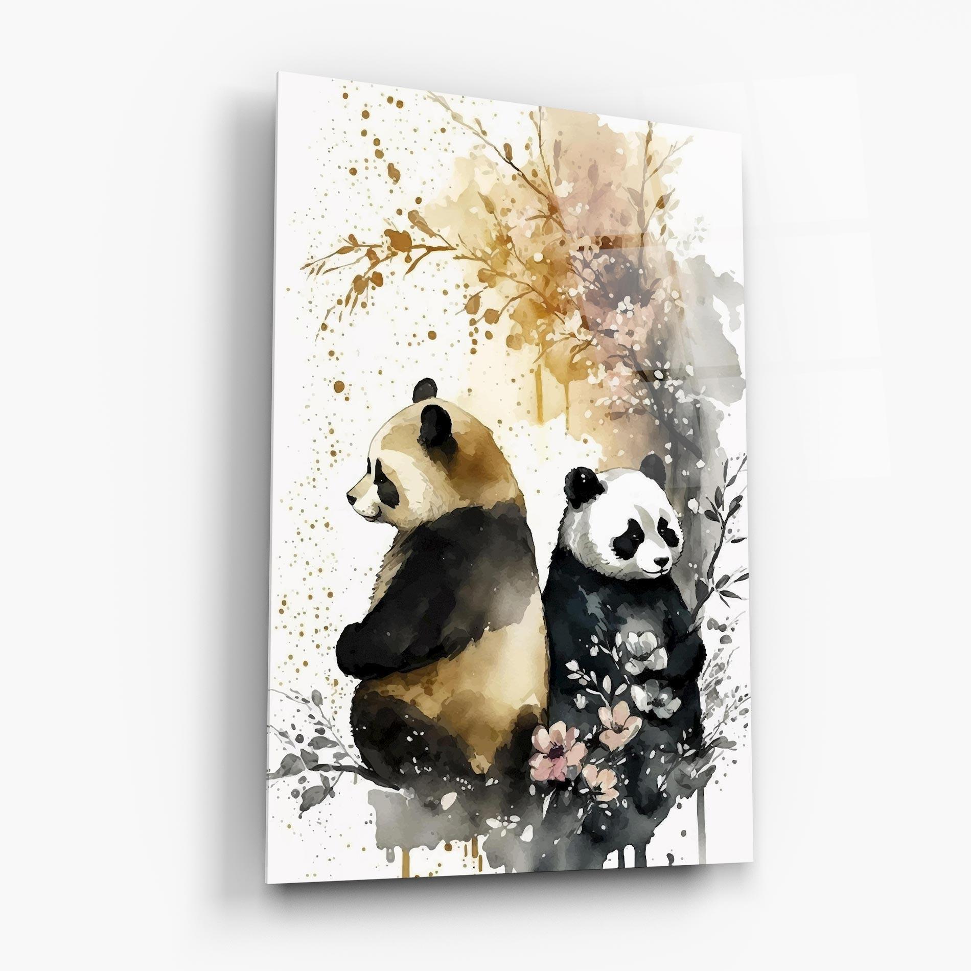 Tablou Sticla Gold Panda Art mockup 6
