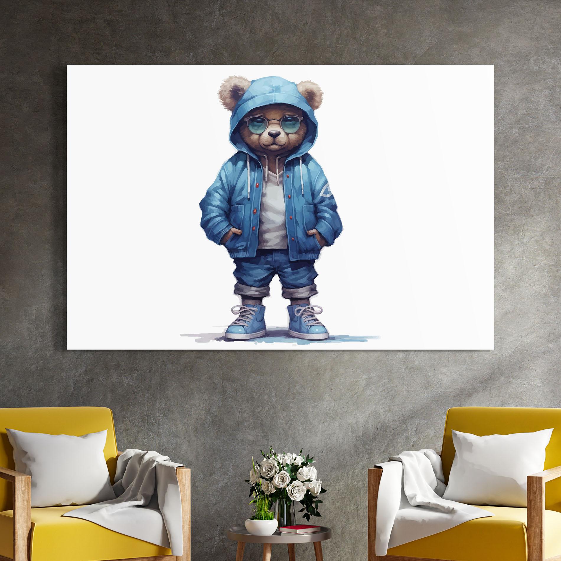 Tablou Sticla Cool Bear mockup 4
