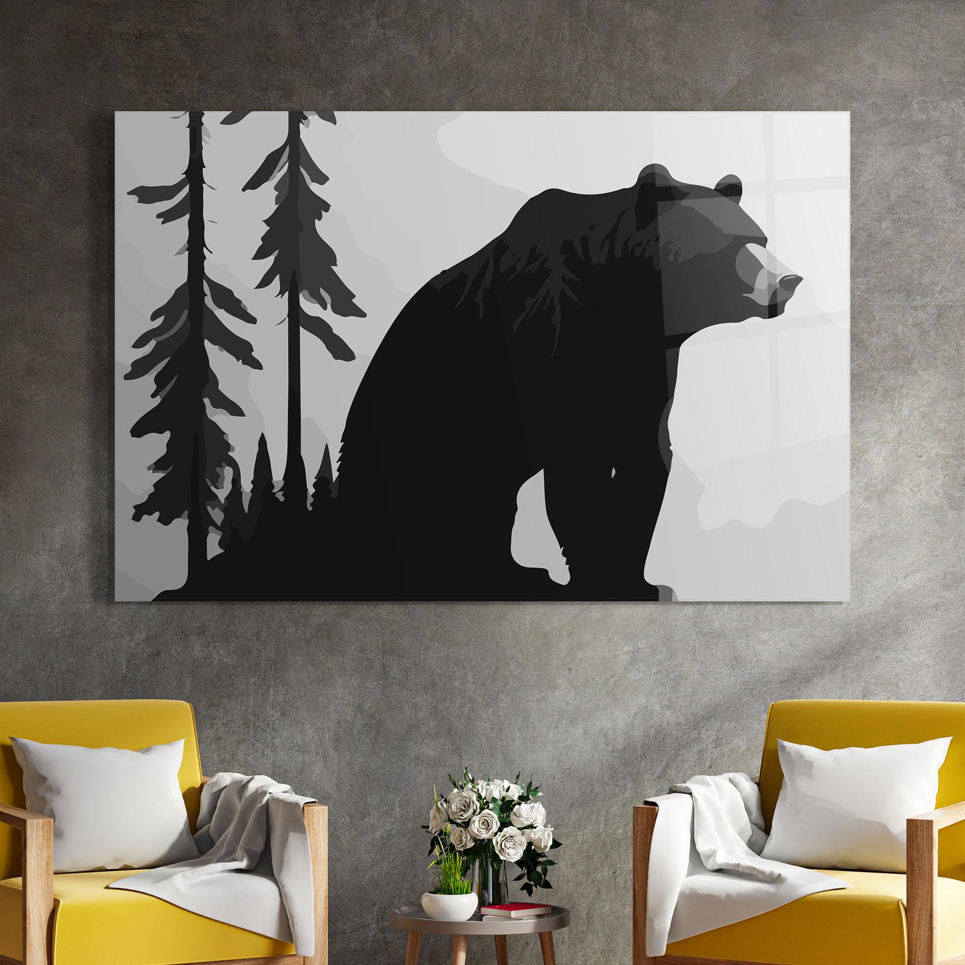 Tablou Sticla Forest Bear mockup 4