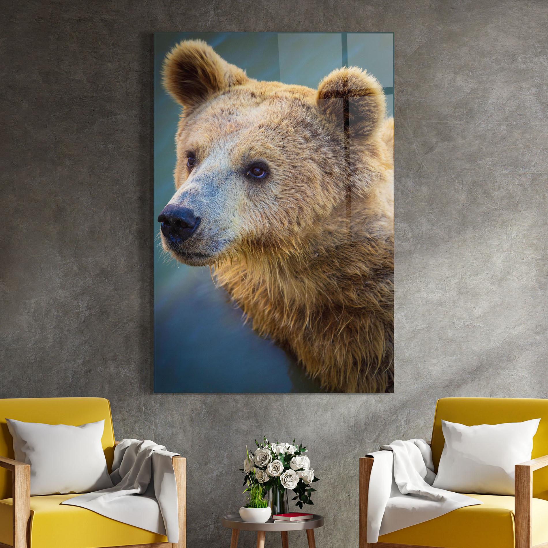 Tablou Sticla Bear Head mockup 4