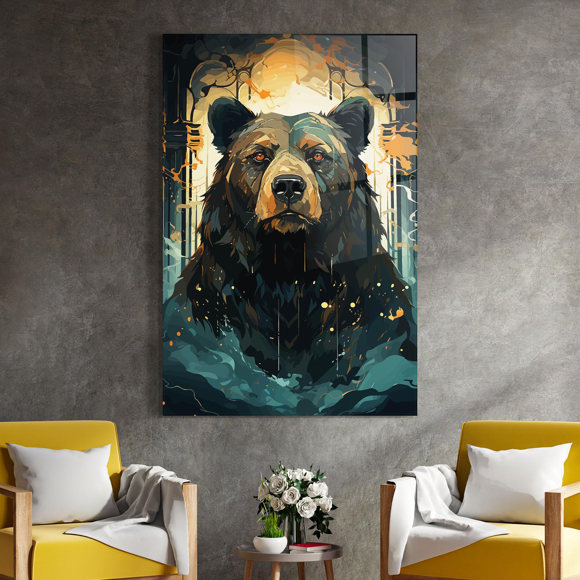 Tablou Sticla Brown Bear Art mockup 4