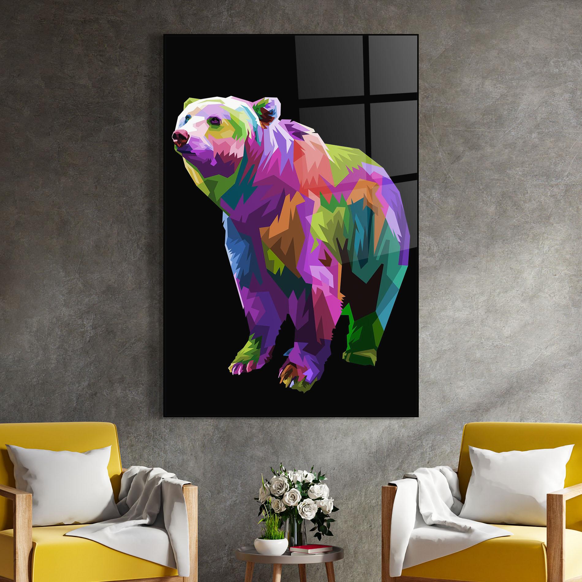 Tablou Sticla Colorful Icebear mockup 4