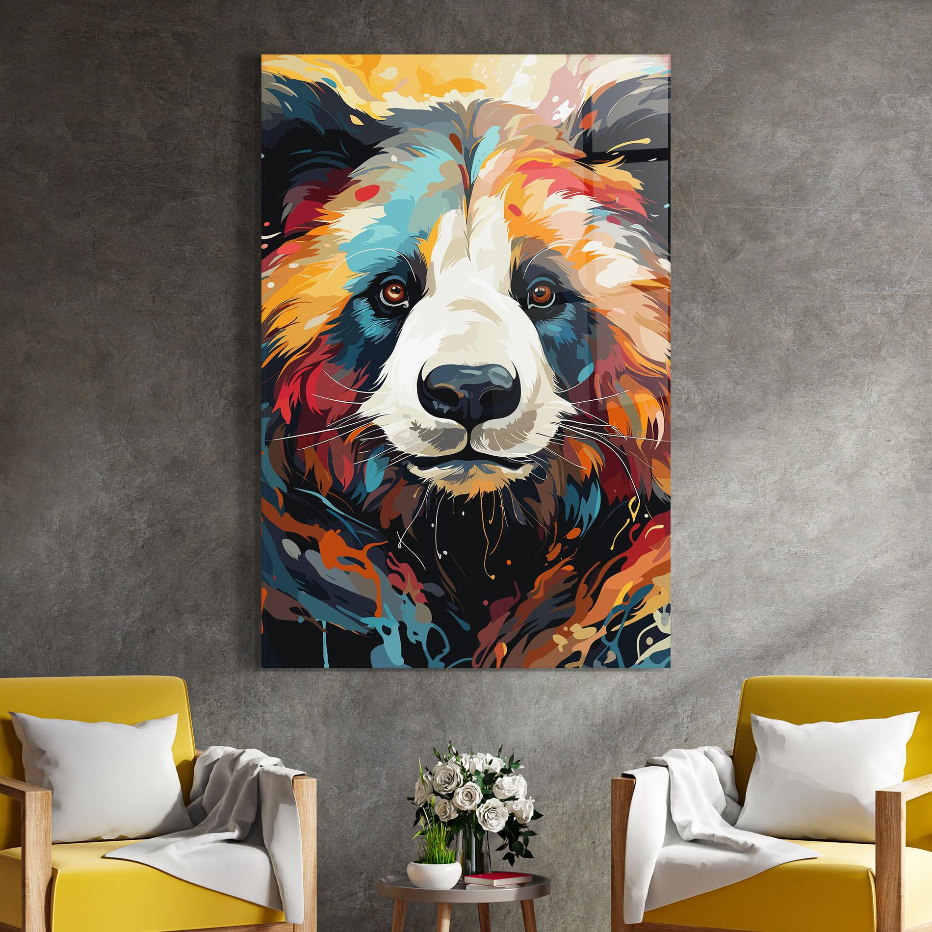 Tablou Sticla Cream Color Bear mockup 4