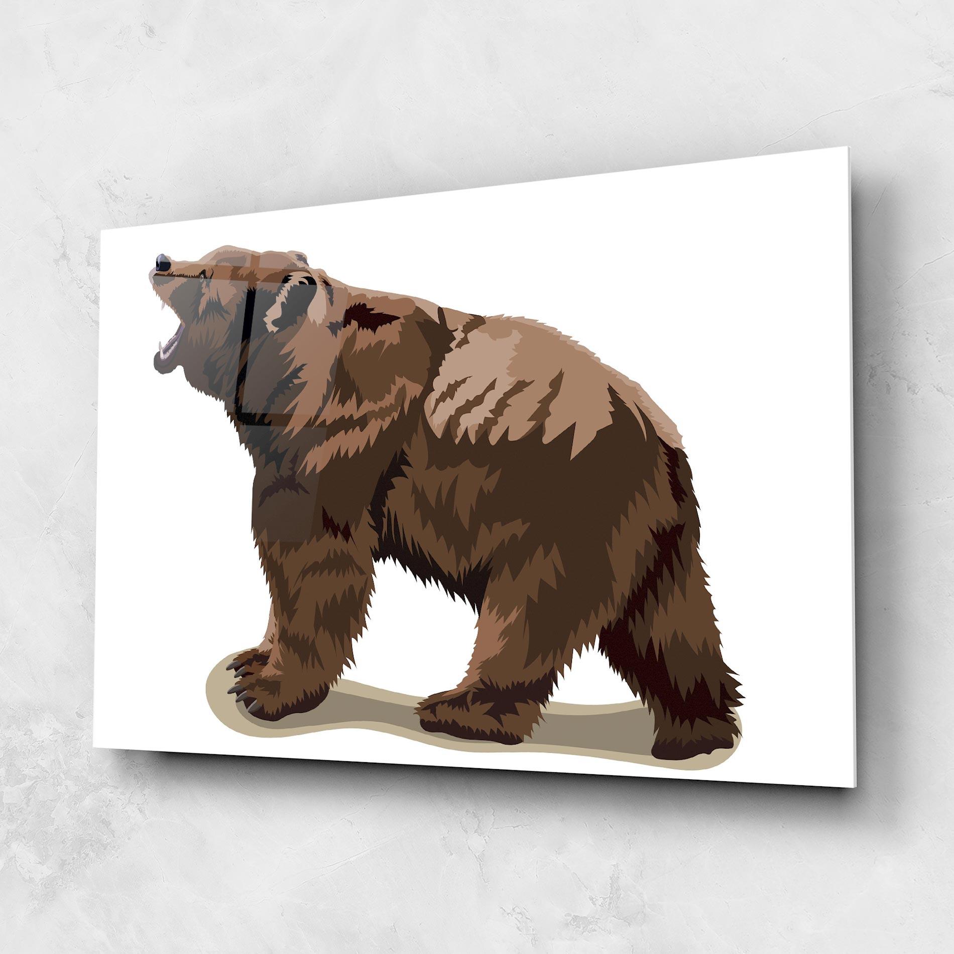Tablou Sticla Angry Walking Bear mockup 1