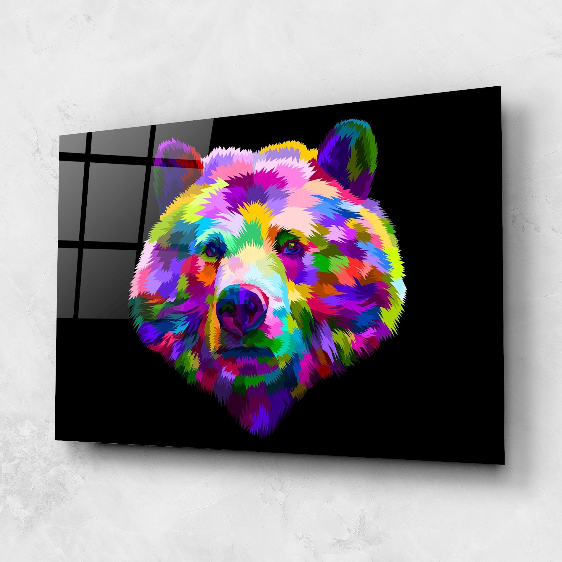 Tablou Sticla Bear Head Art mockup 1