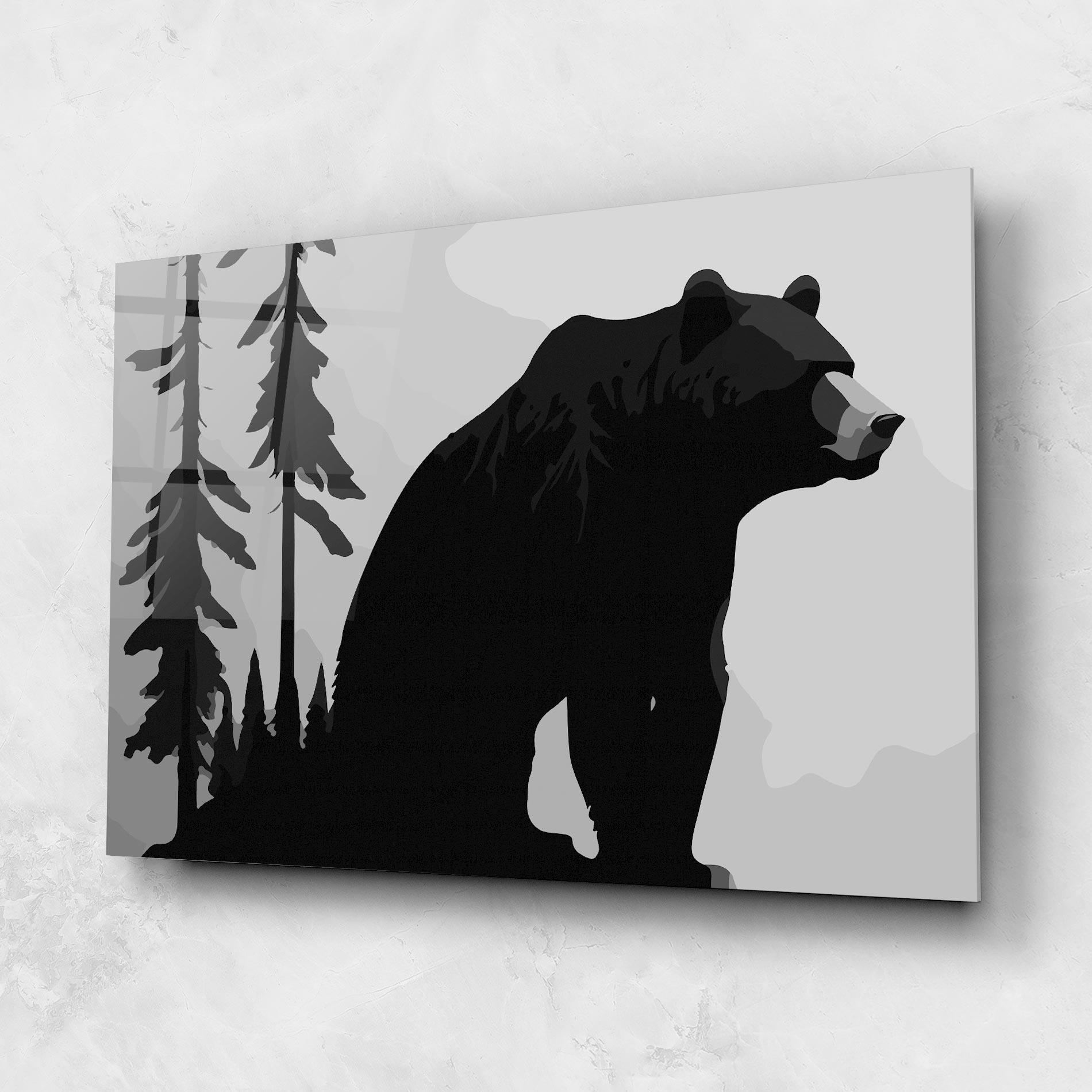 Tablou Sticla Forest Bear mockup 1