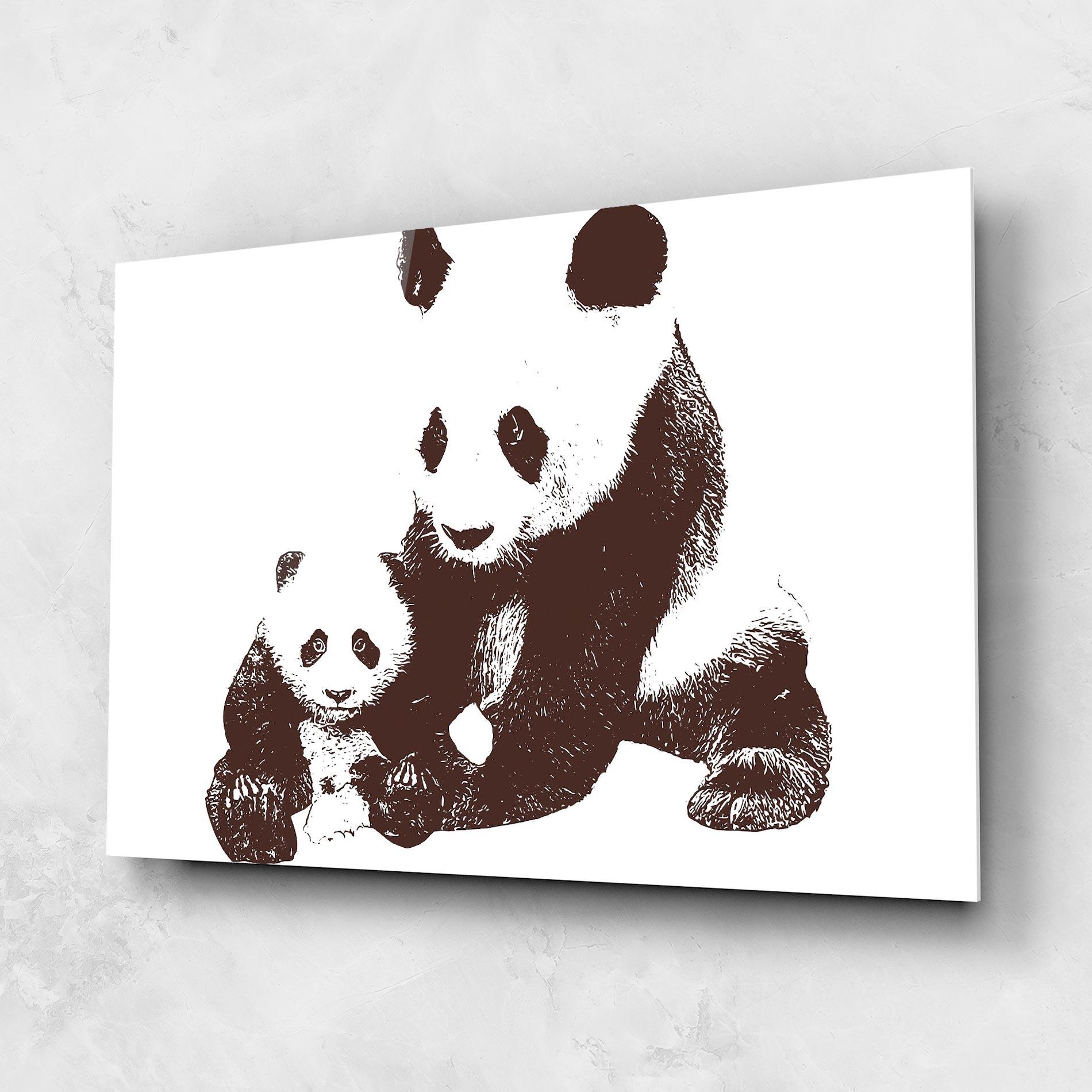 Tablou Sticla Panda Art Family mockup 1
