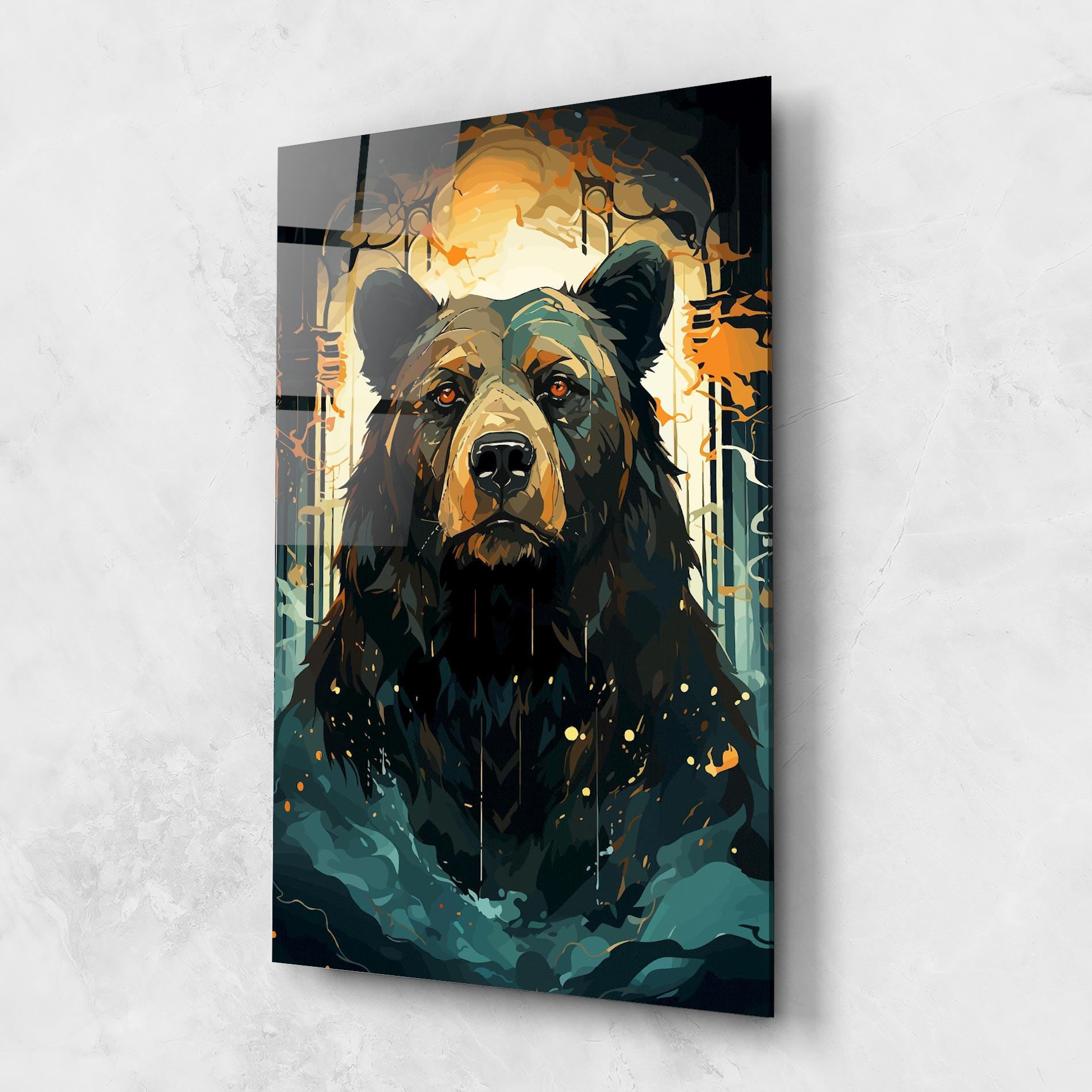 Tablou Sticla Brown Bear Art mockup 1