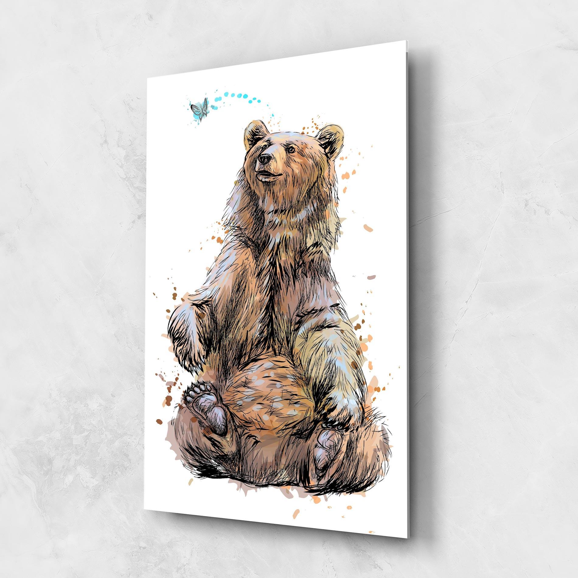 Tablou Sticla Butterfly Bear mockup 1