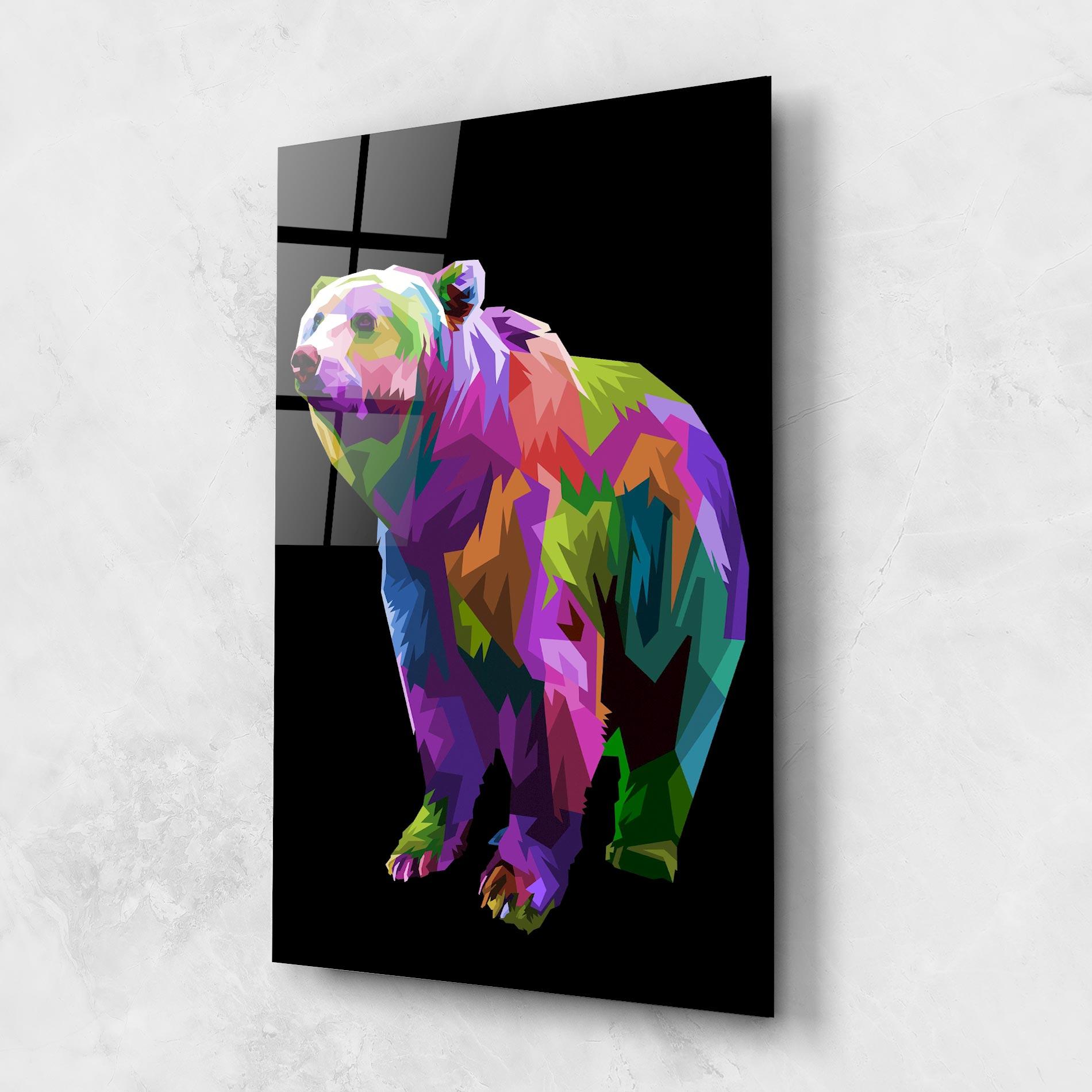 Tablou Sticla Colorful Icebear mockup 1