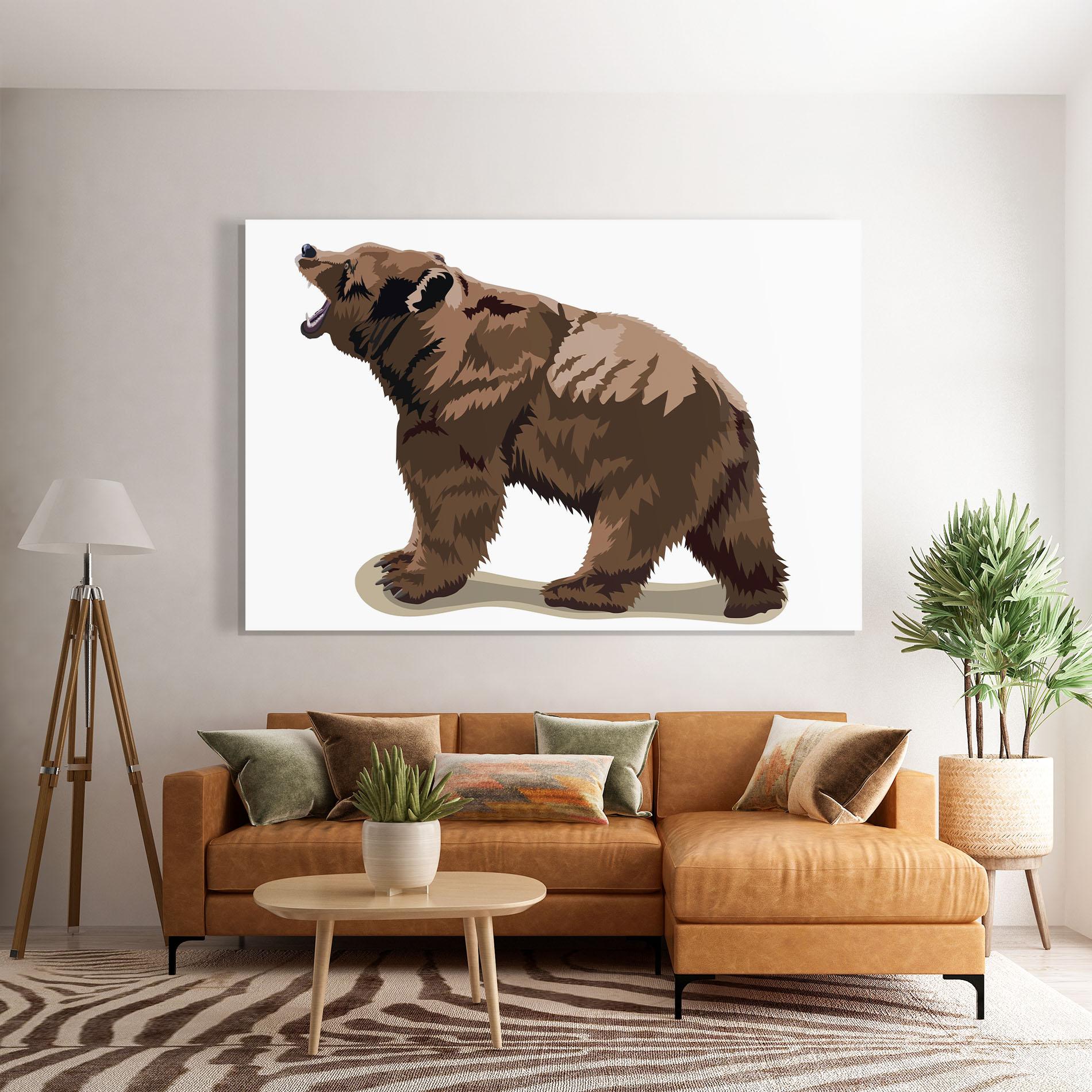 Tablou Sticla Angry Walking Bear mockup 7