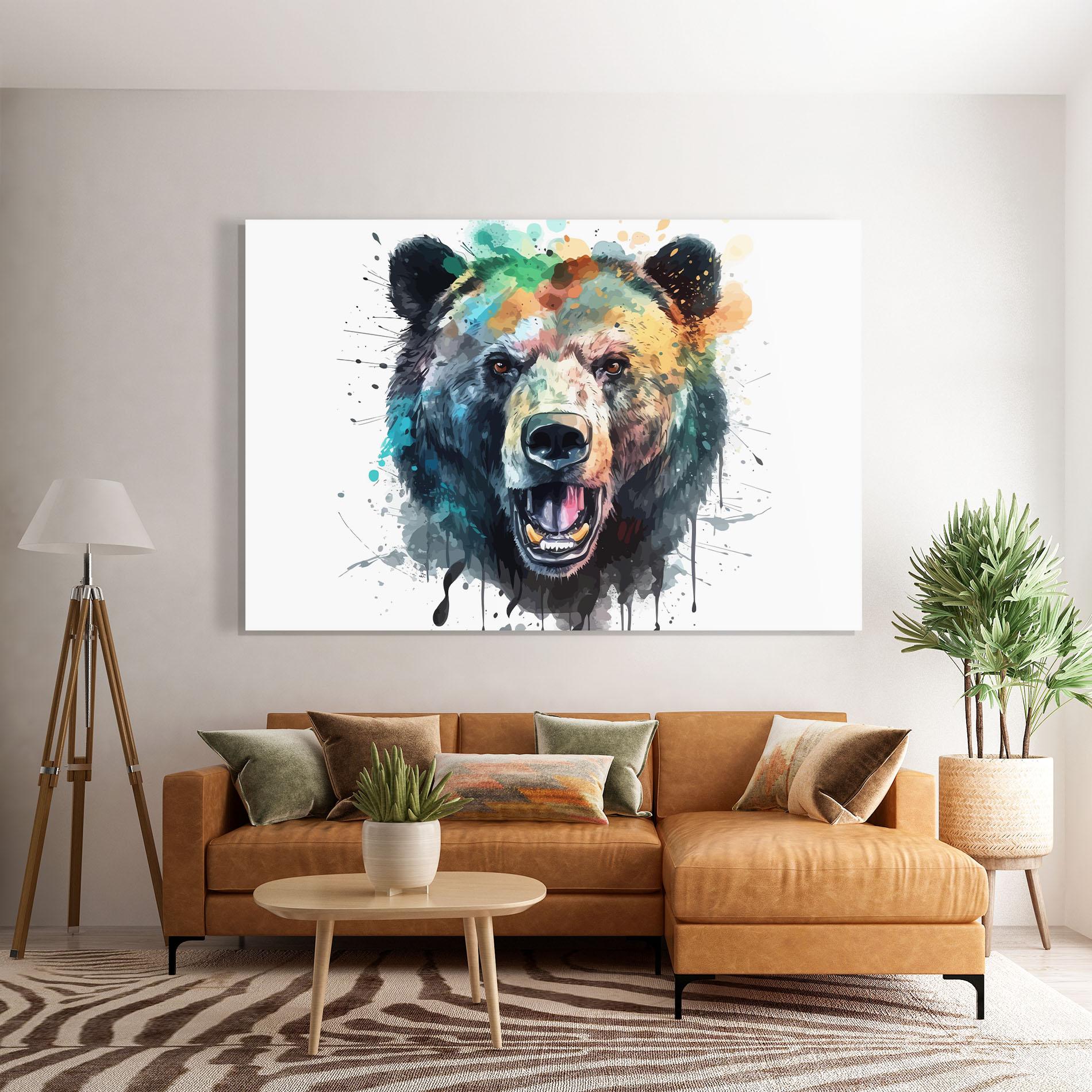 Tablou Sticla Artistic Bear Head mockup 7