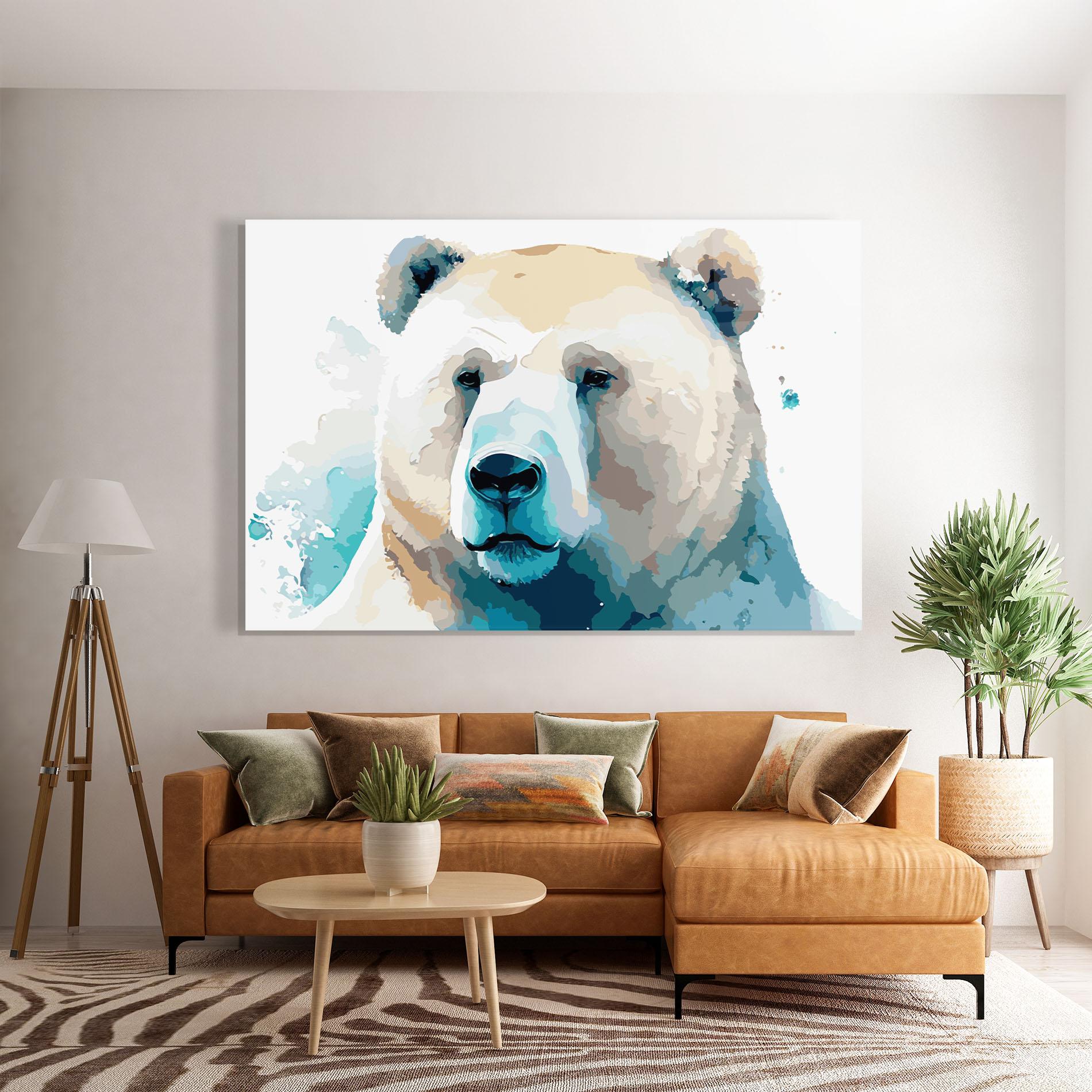 Tablou Sticla Big Watercolor Bear mockup 7