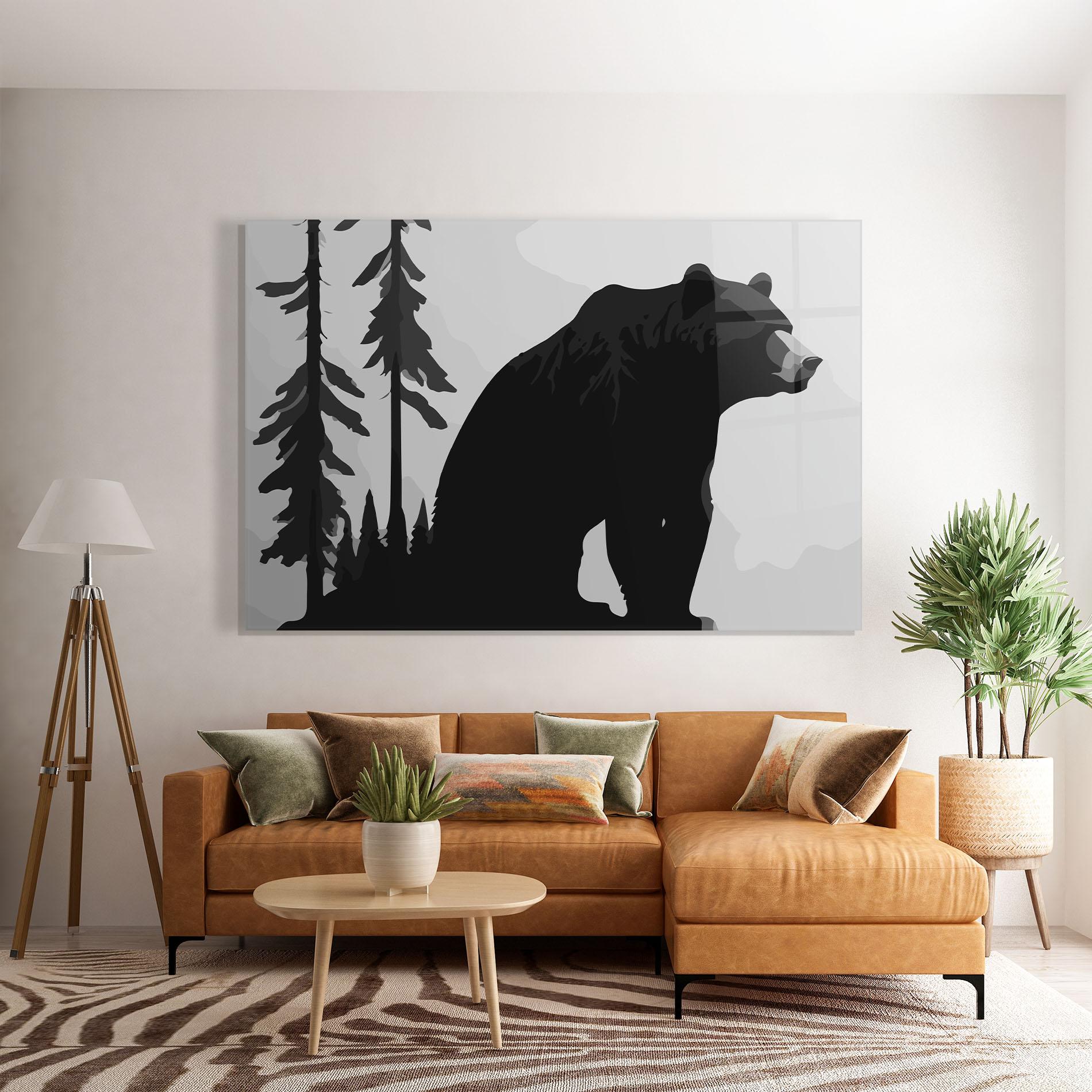 Tablou Sticla Forest Bear mockup 7