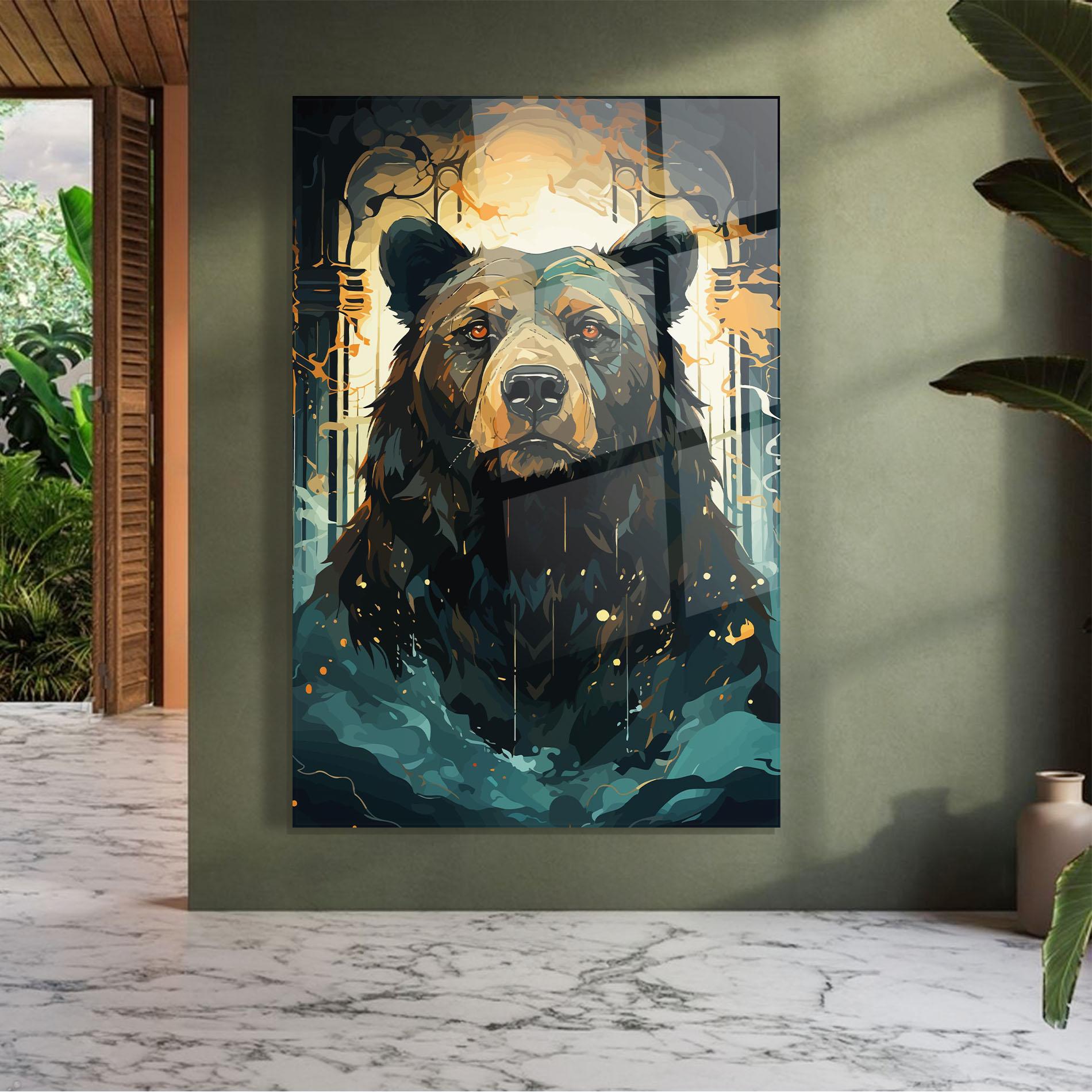 Tablou Sticla Brown Bear Art mockup 7