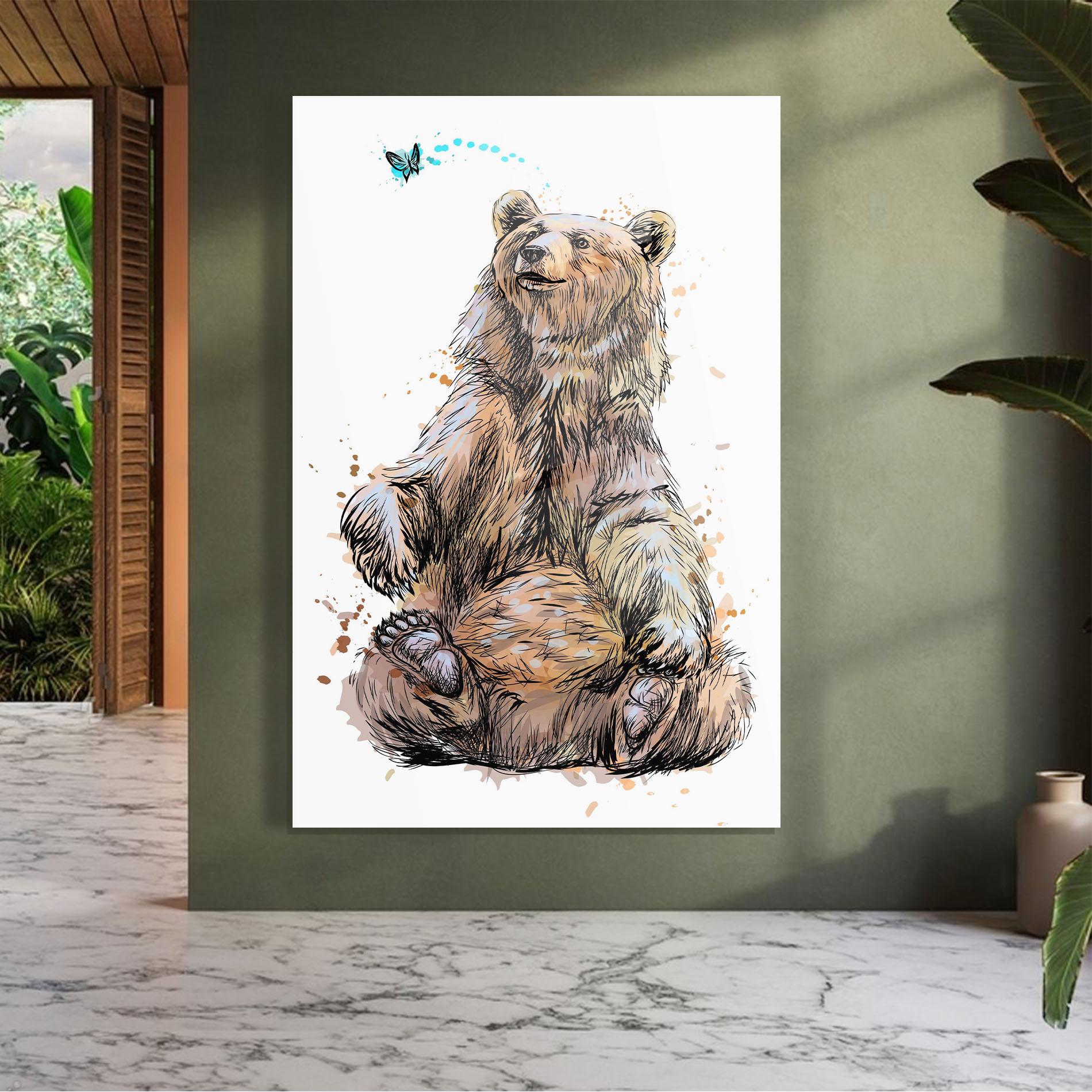 Tablou Sticla Butterfly Bear mockup 7