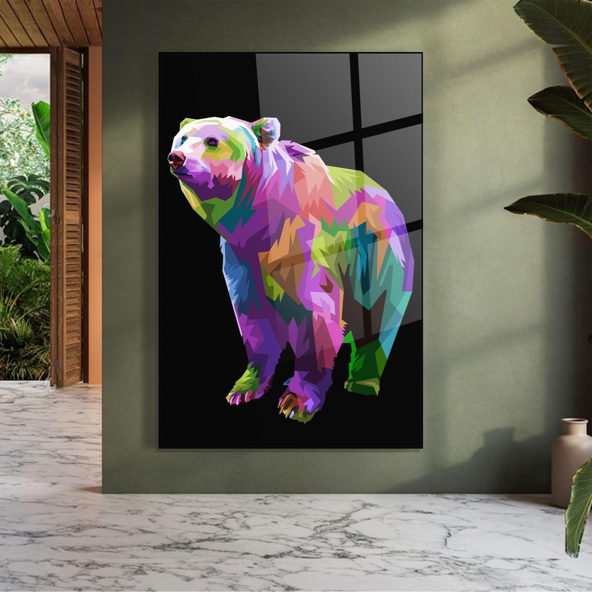 Tablou Sticla Colorful Icebear mockup 7