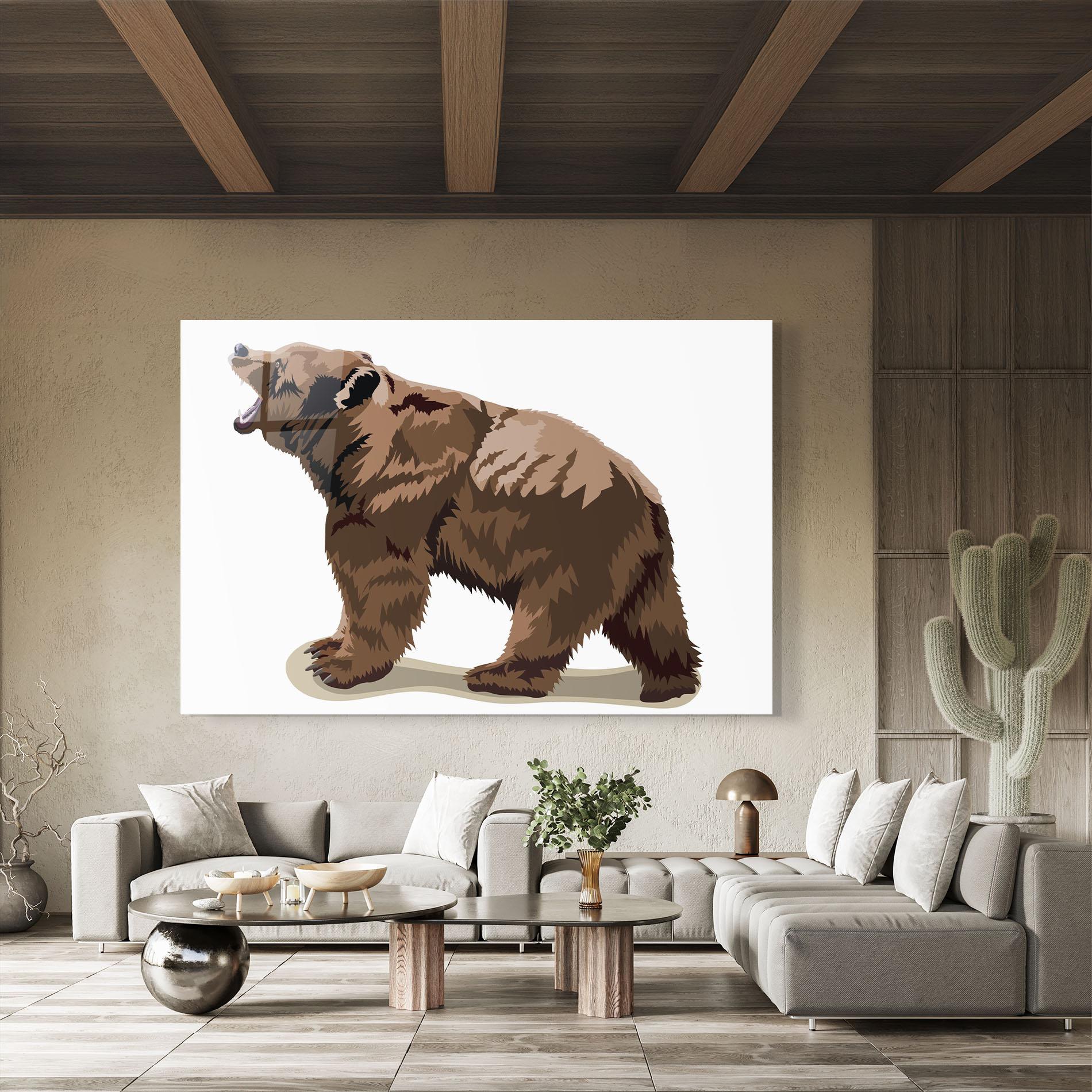 Tablou Sticla Angry Walking Bear mockup 8