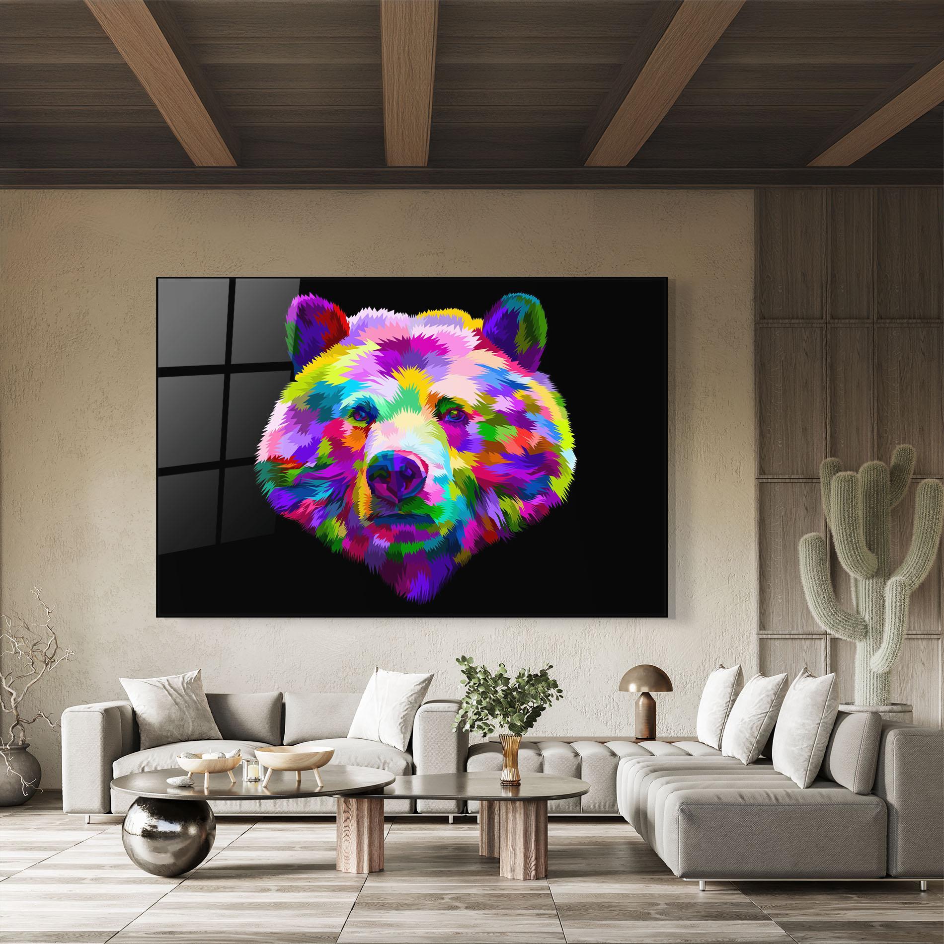 Tablou Sticla Bear Head Art mockup 8