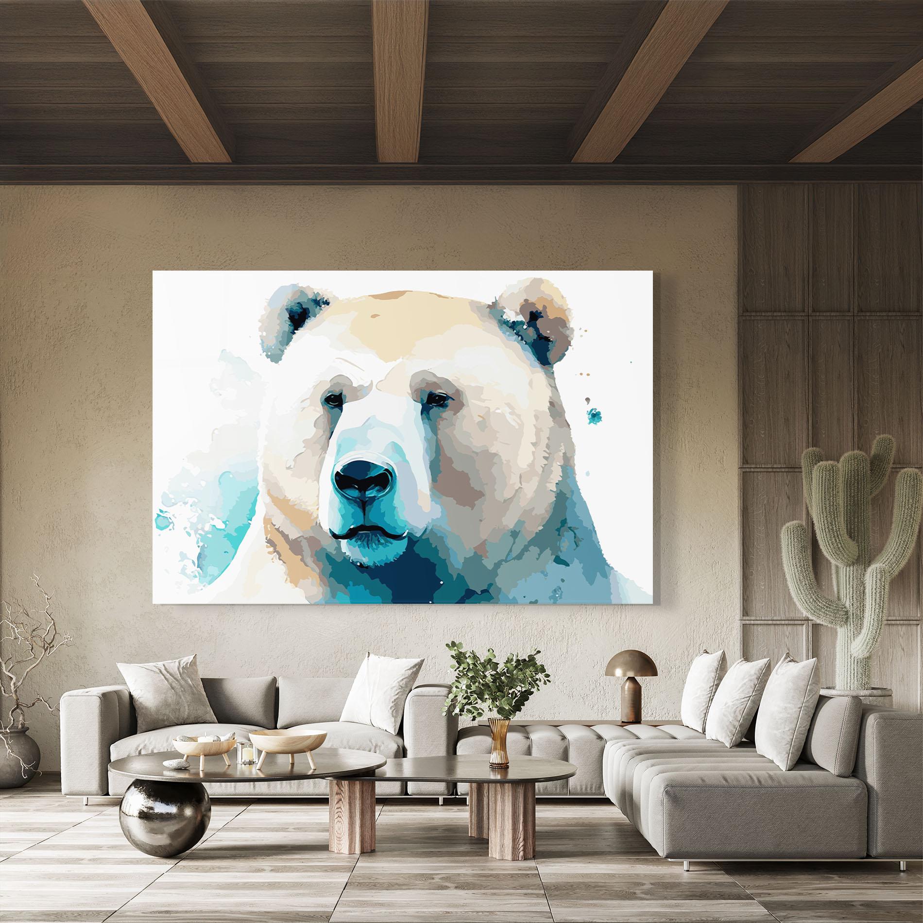 Tablou Sticla Big Watercolor Bear mockup 8