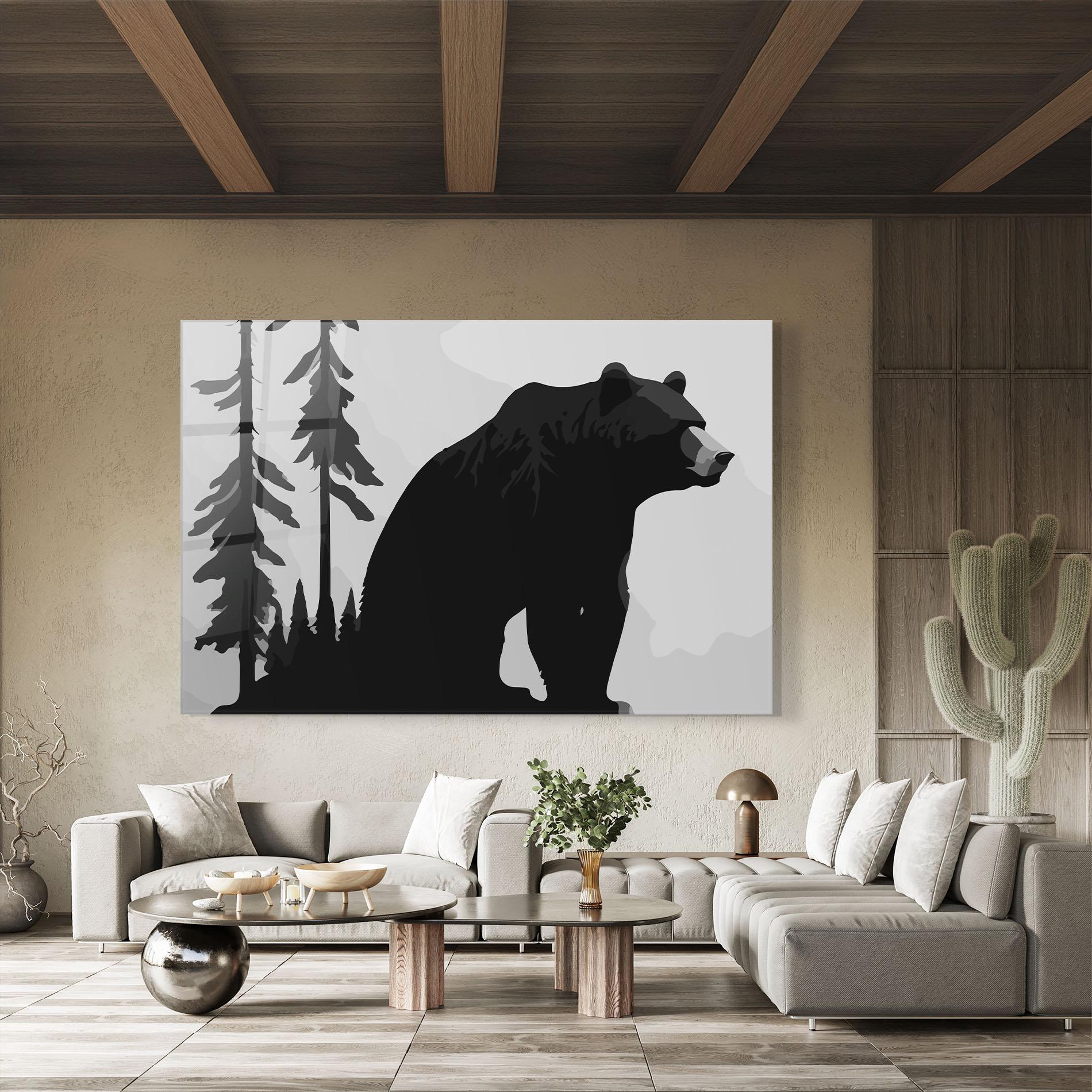 Tablou Sticla Forest Bear mockup 8