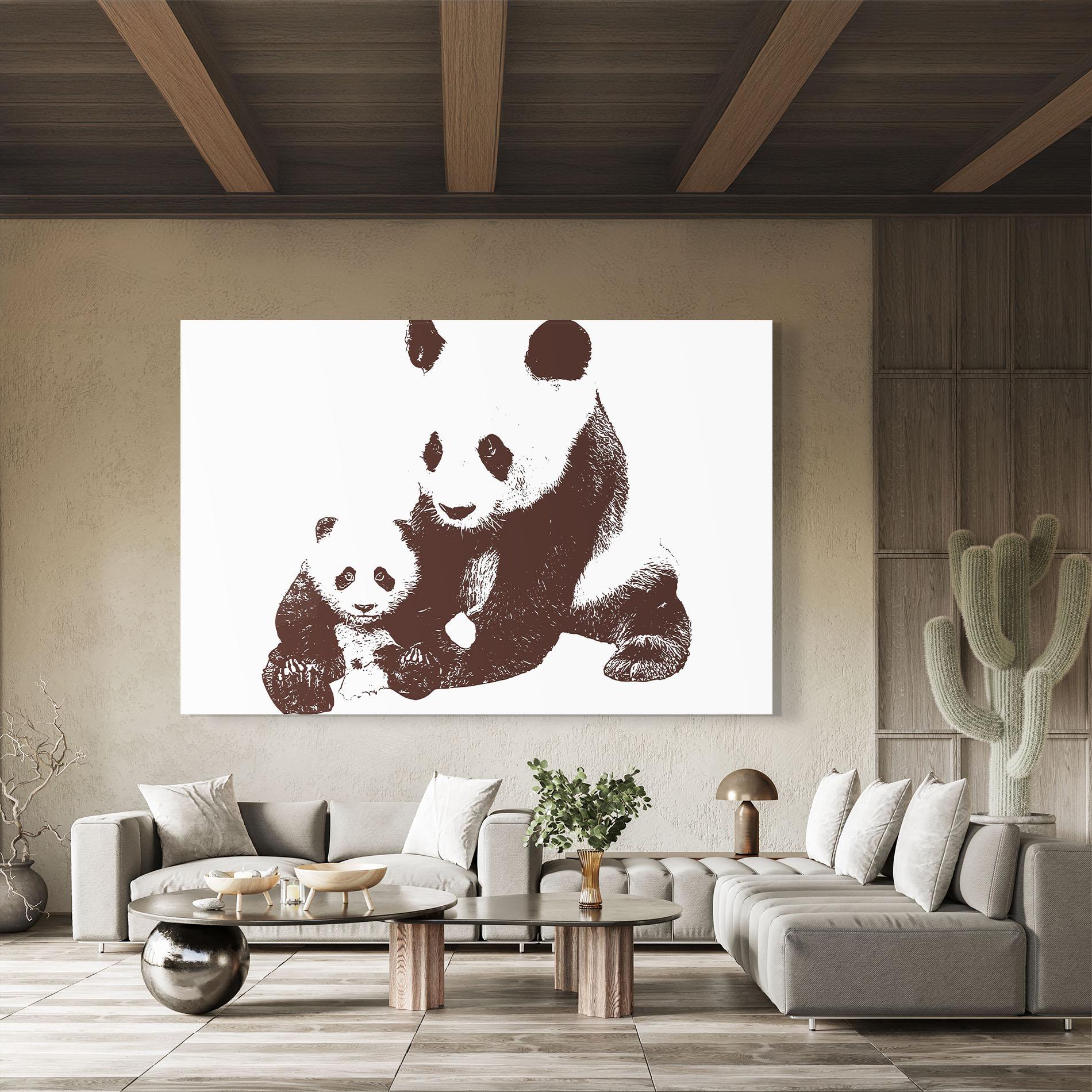Tablou Sticla Panda Art Family mockup 8