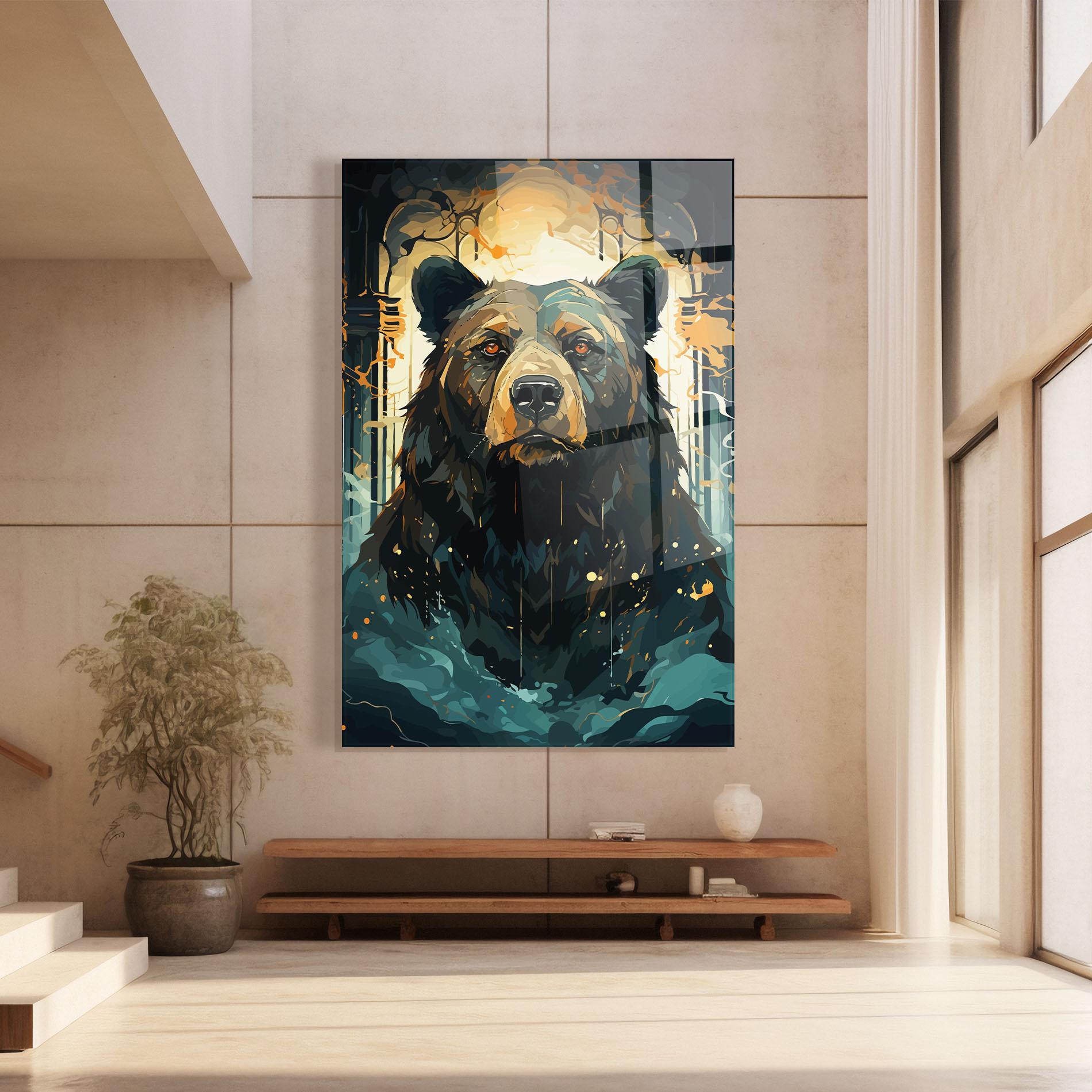Tablou Sticla Brown Bear Art mockup 8