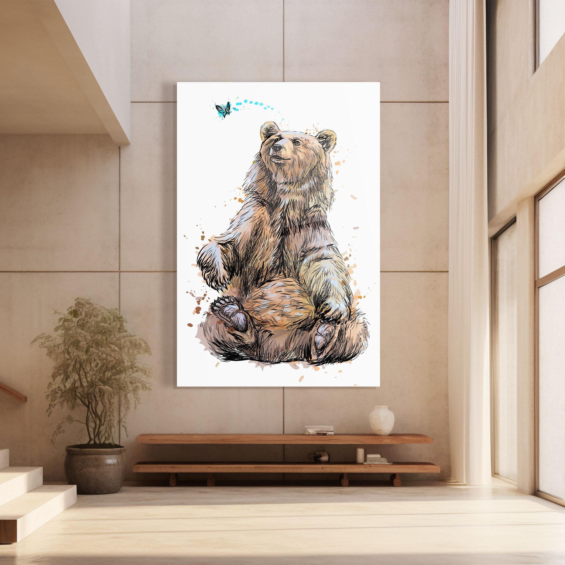 Tablou Sticla Butterfly Bear mockup 8