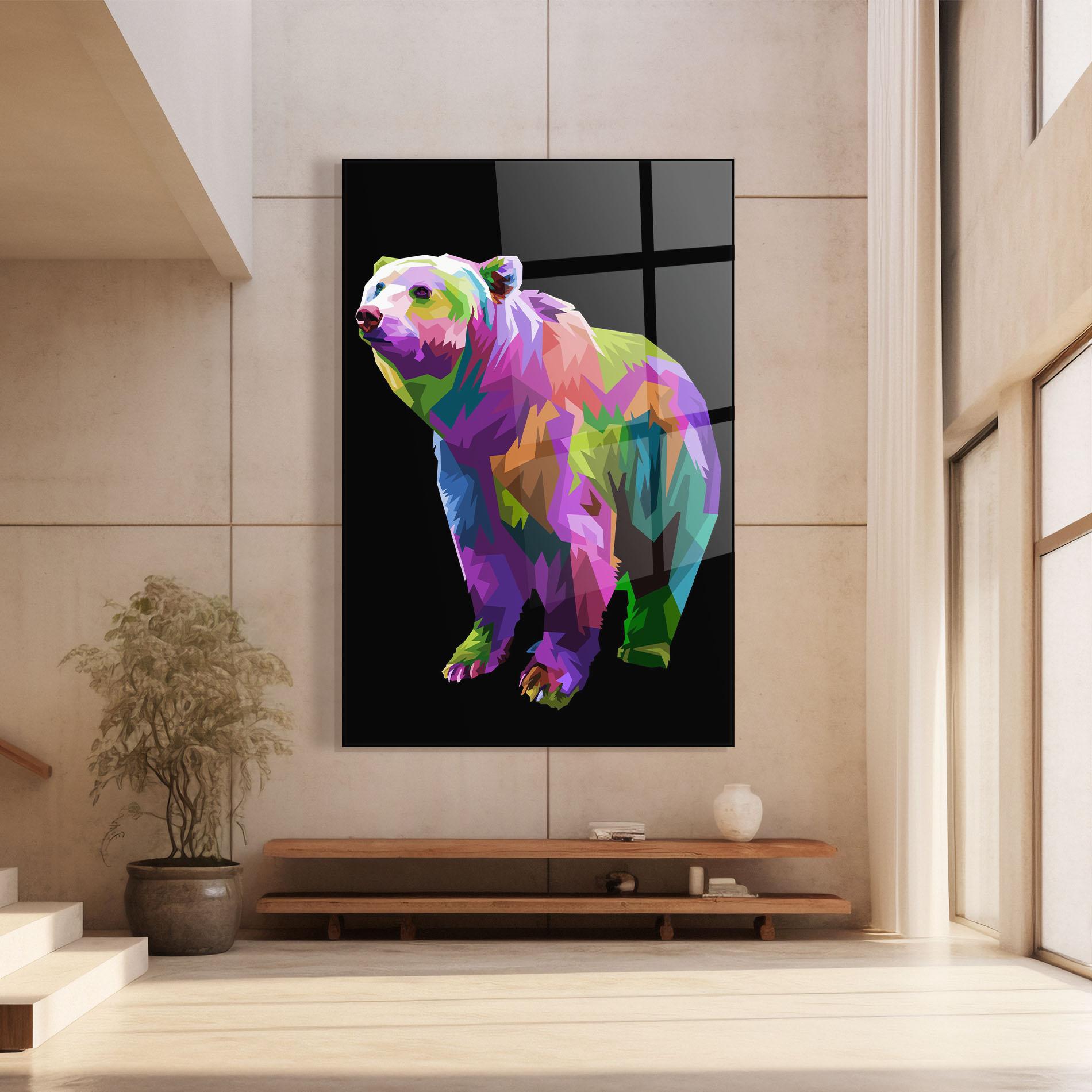 Tablou Sticla Colorful Icebear mockup 8