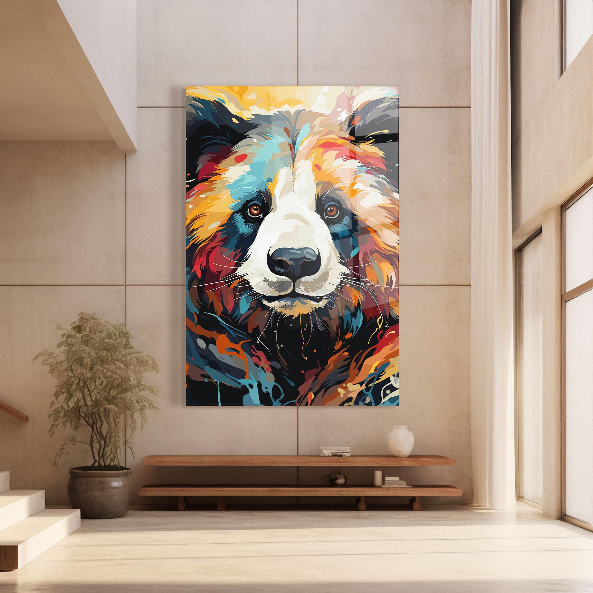 Tablou Sticla Cream Color Bear mockup 8