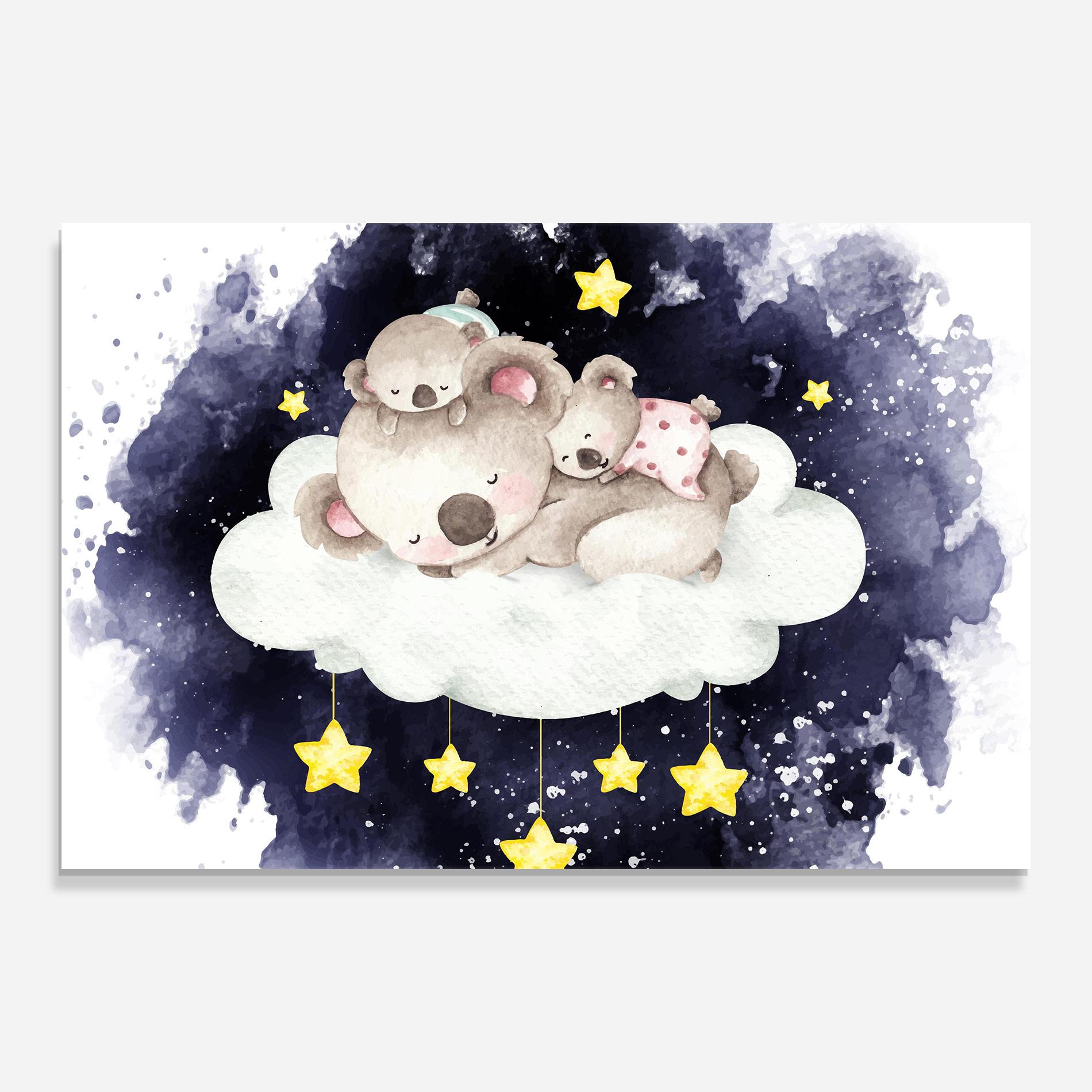 Tablou Sticla Baby Koala Sleeping mockup 0