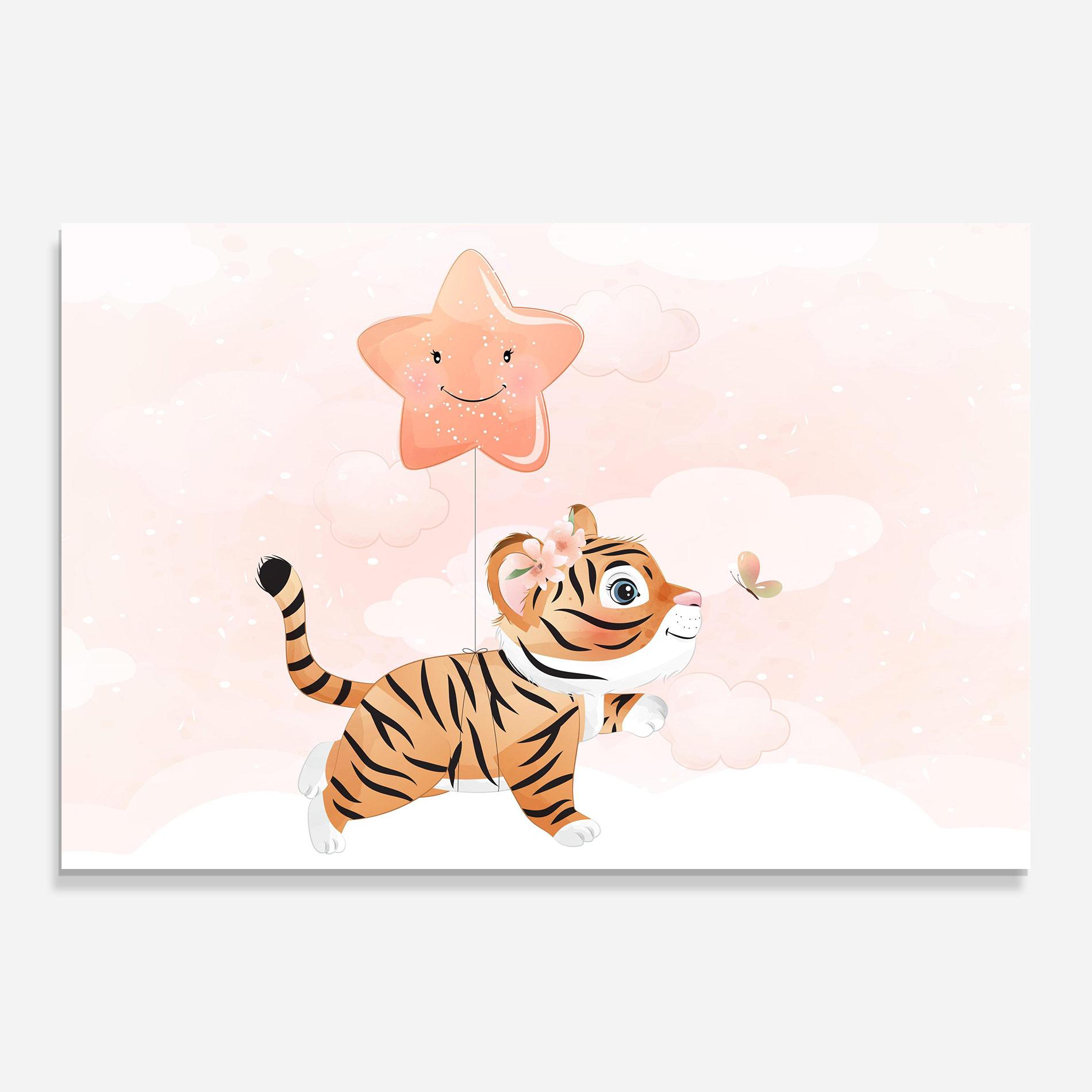Tablou Sticla Baby Tiger Art mockup 0