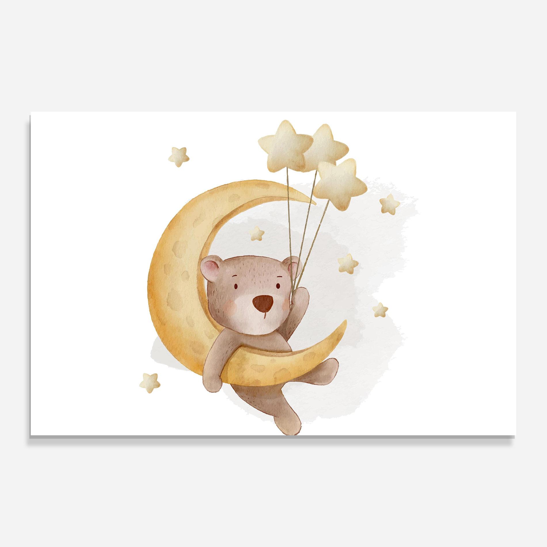 Tablou Sticla Bear Moon mockup 0