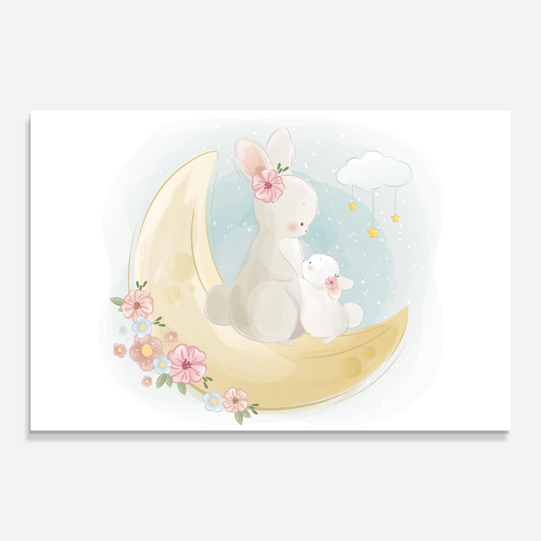 Tablou Sticla Bunny Moon mockup 0