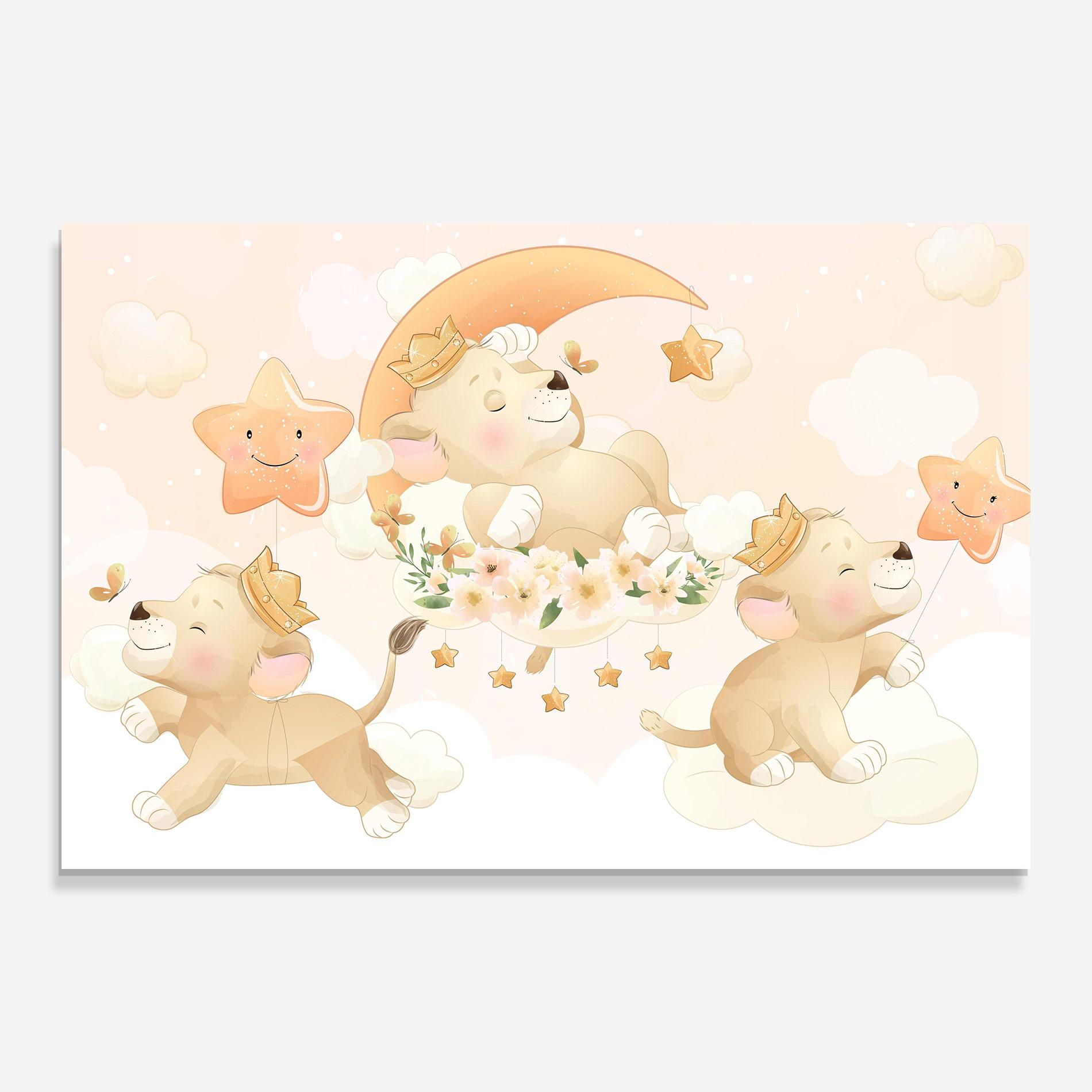 Tablou Sticla King Lion Moon mockup 0