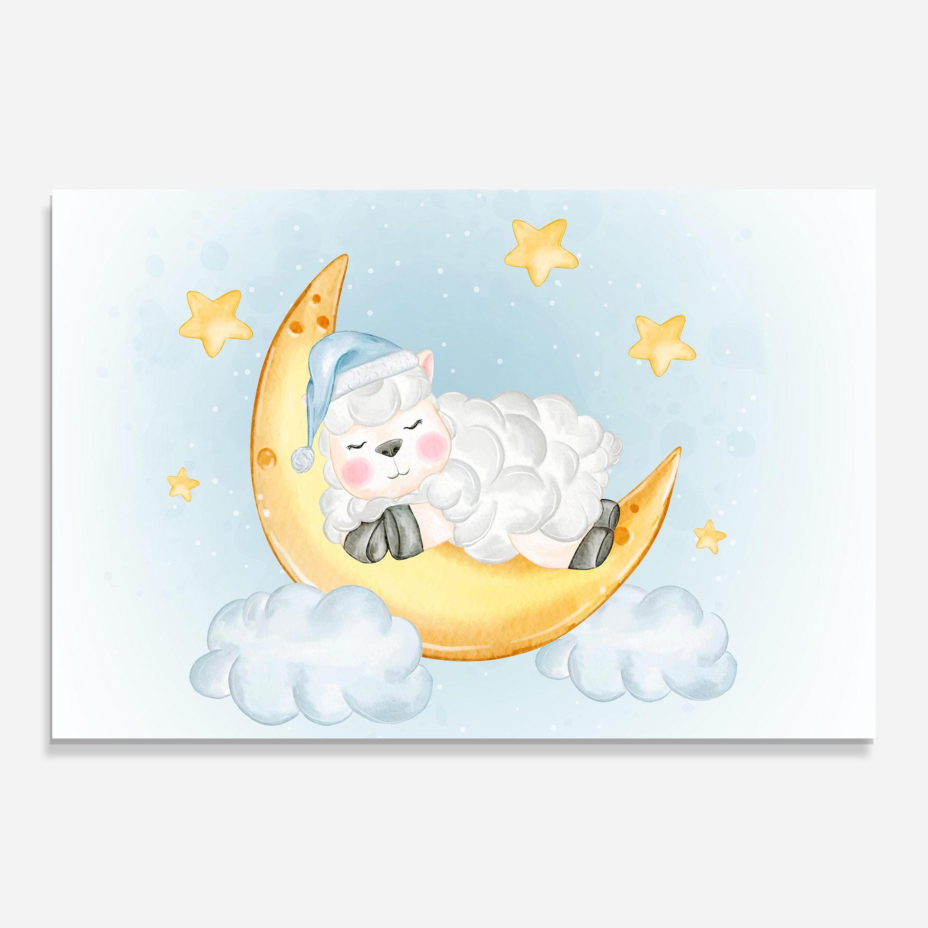 Tablou Sticla Sheep Sleeping mockup 0