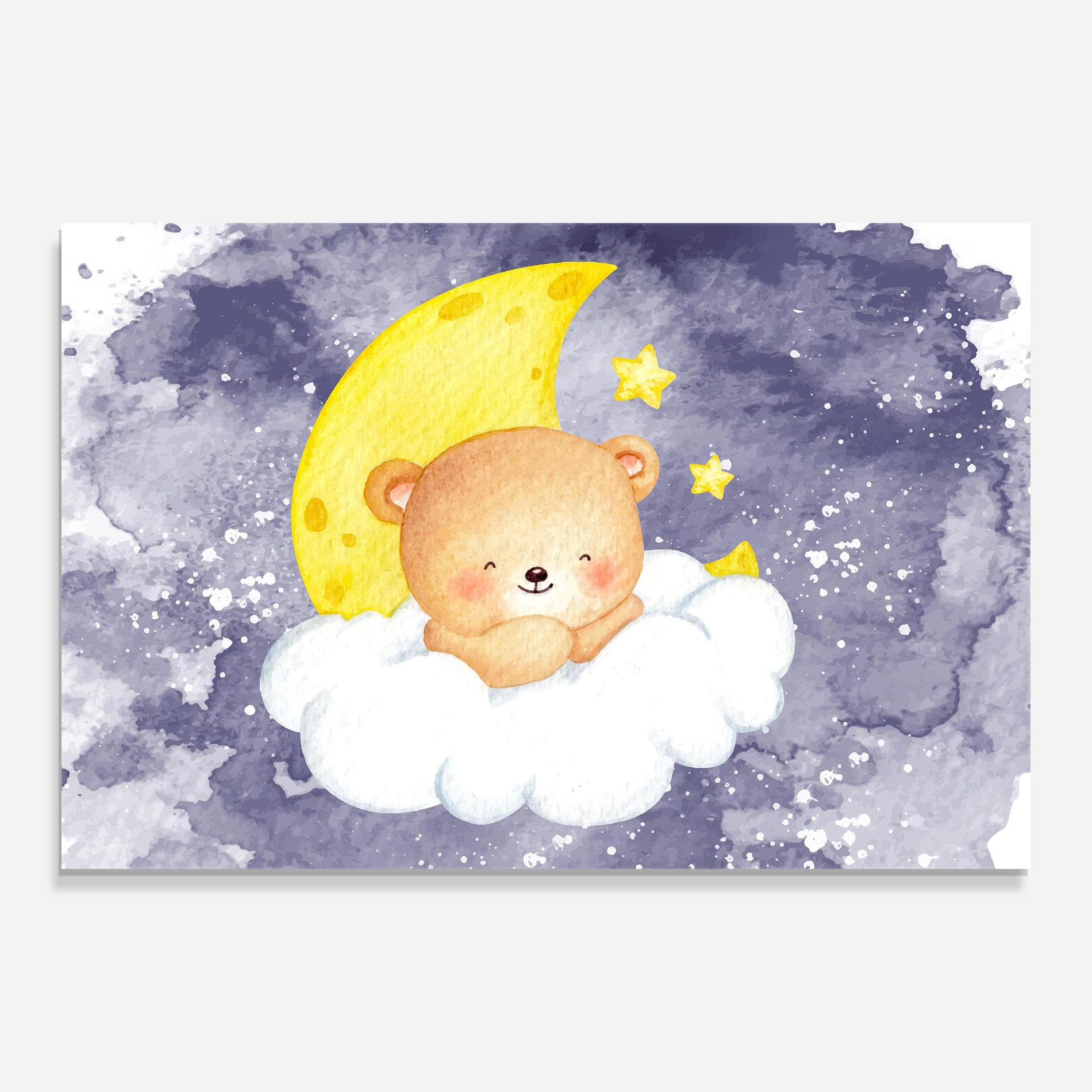 Tablou Sticla Sleepy Bear mockup 0