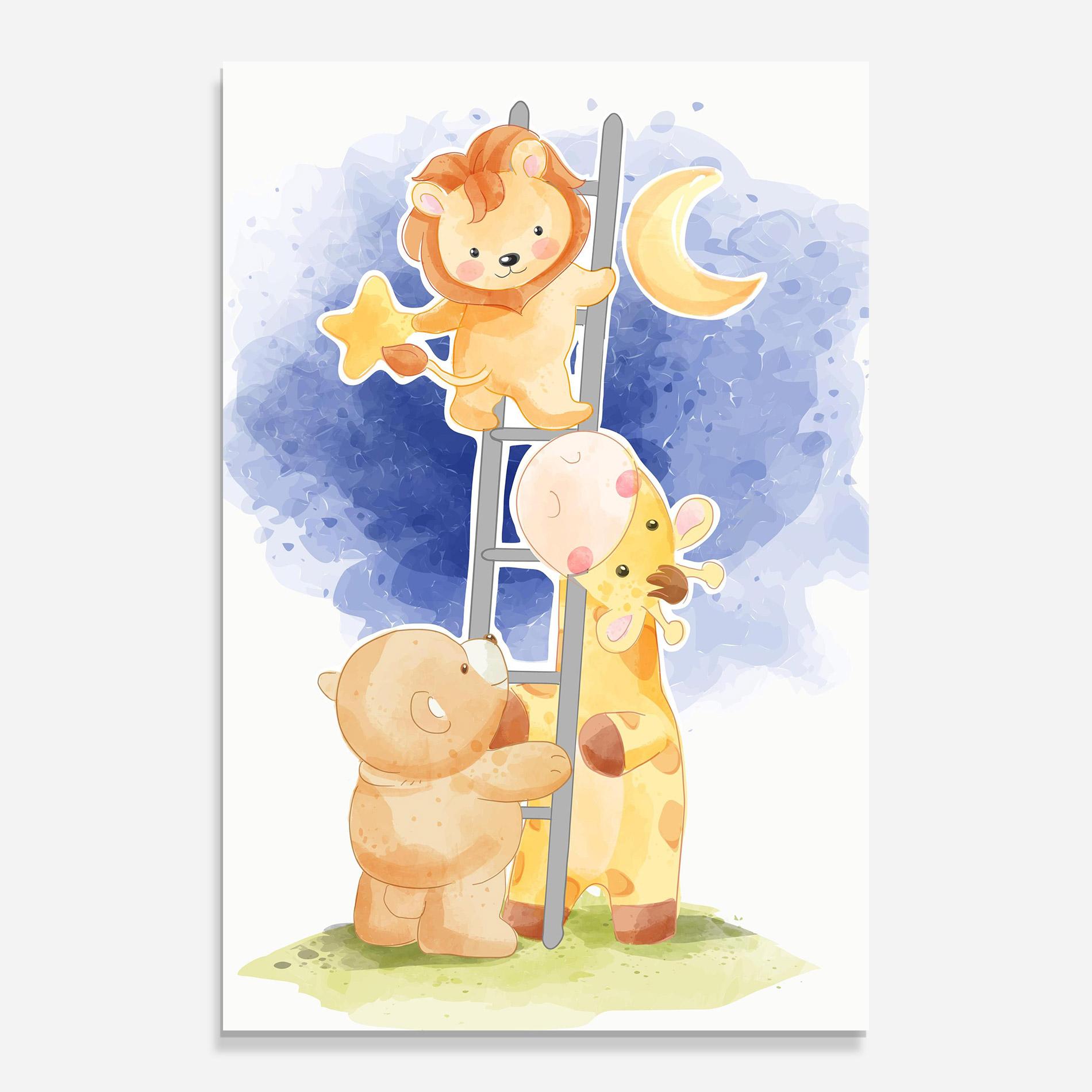 Tablou Sticla Lion Moon mockup 0