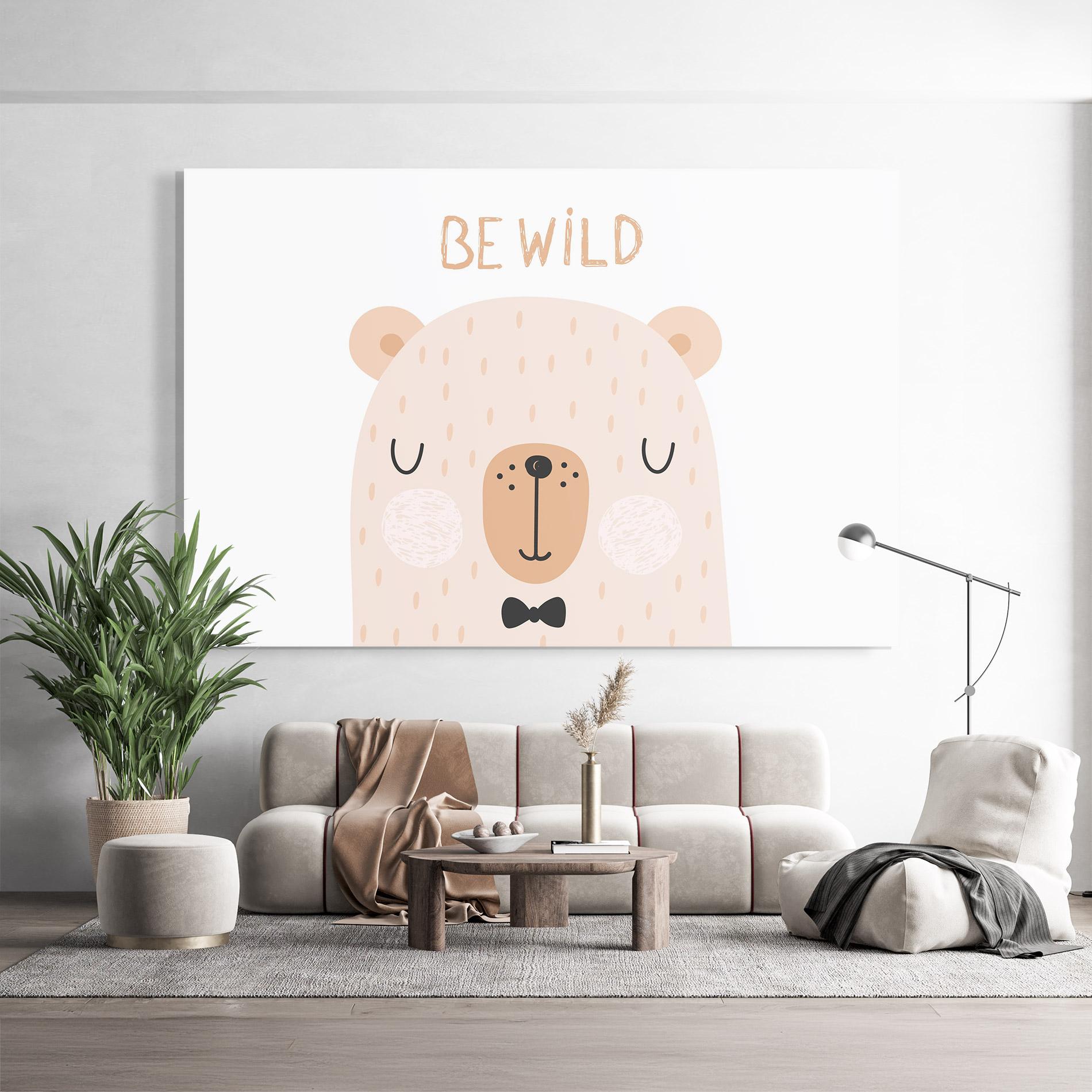 Tablou Sticla Bear Be Wild mockup 9